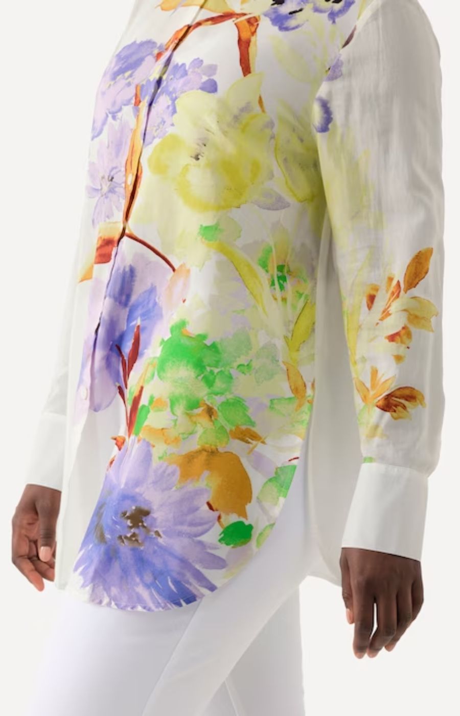 Ulla Popken Floral White Shirt