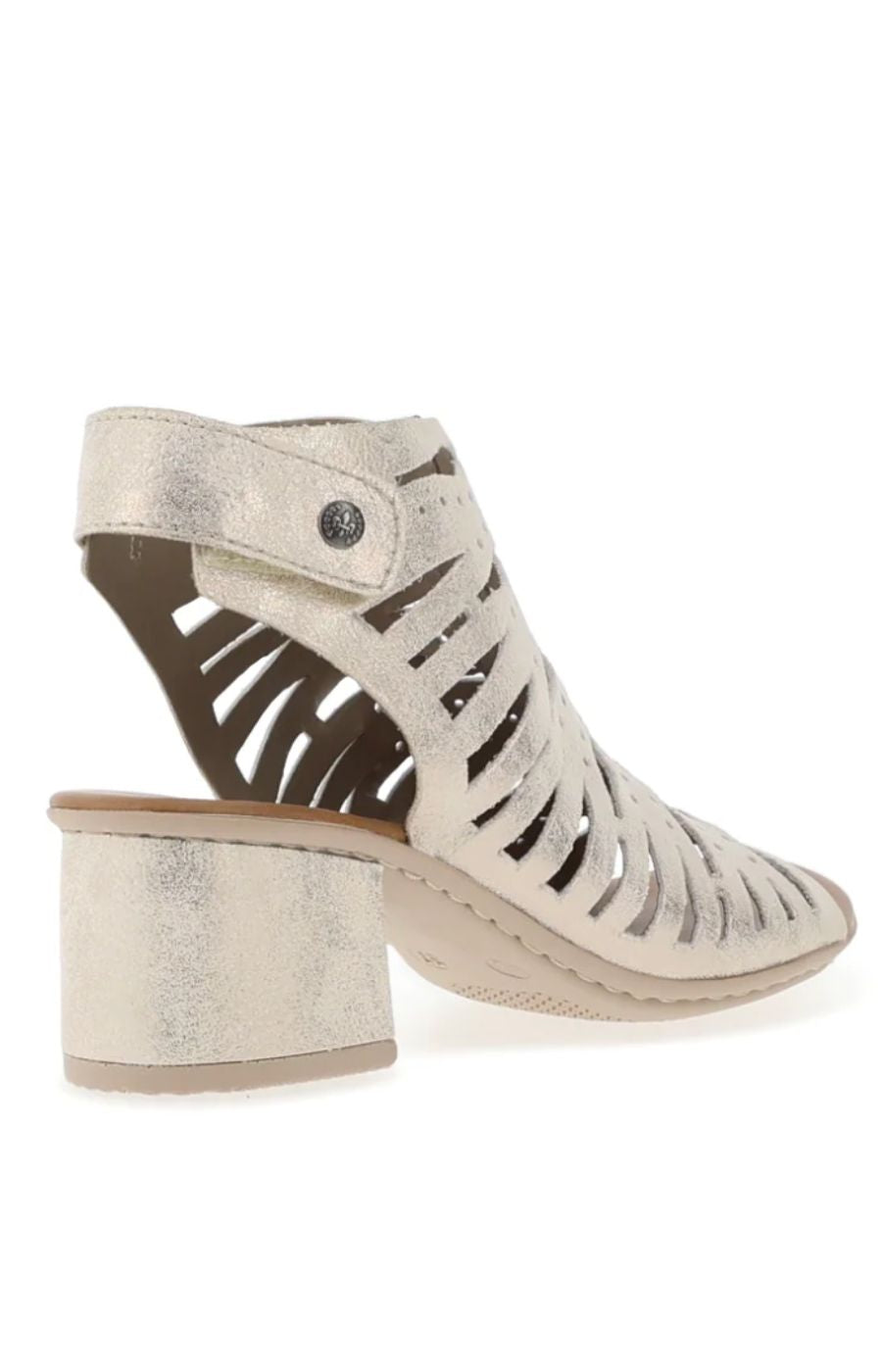 Rieker Heeled Metallic Sandal