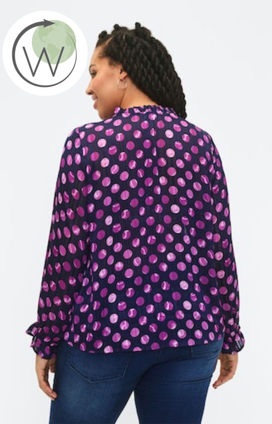 Zizzi Lucy Dot Print Blouse