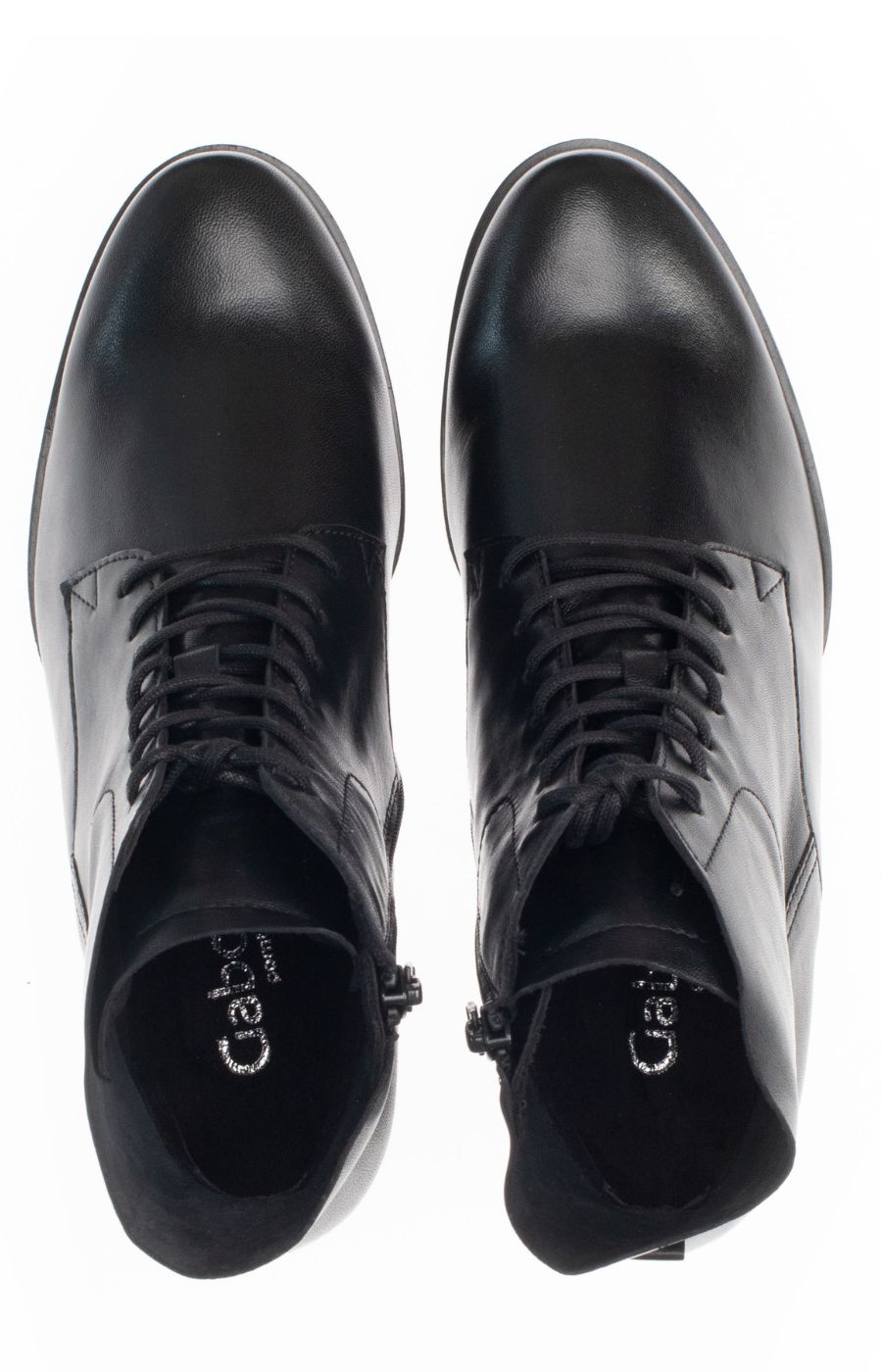 Gabor Lace-Up Heel Ankle Boots in Black