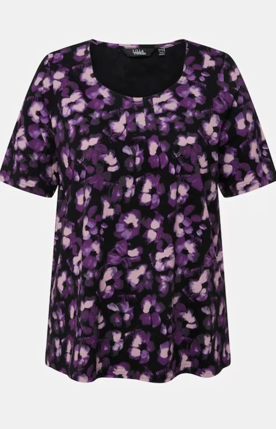 Ulla Popken Flower Print Top Purple