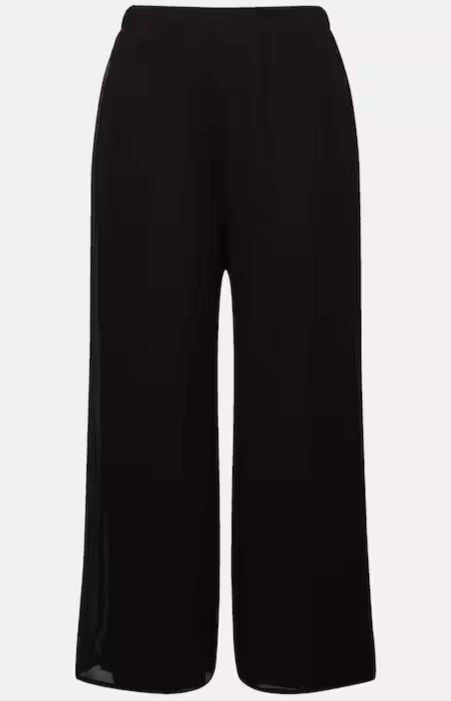 Ulla Popken Chiffon Trousers in Black