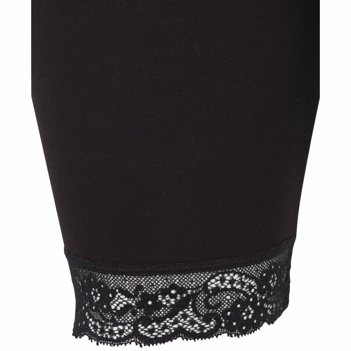 Zizzi Lace Trim Shorts Black - Wardrobe Plus