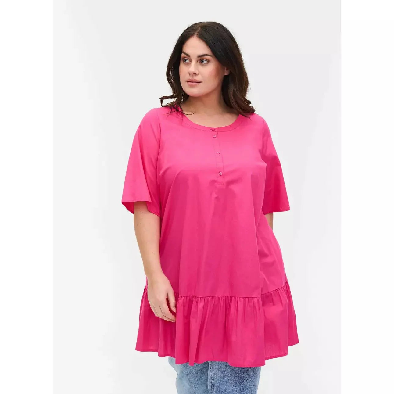 Zizzi Tunic in Magenta - Wardrobe Plus