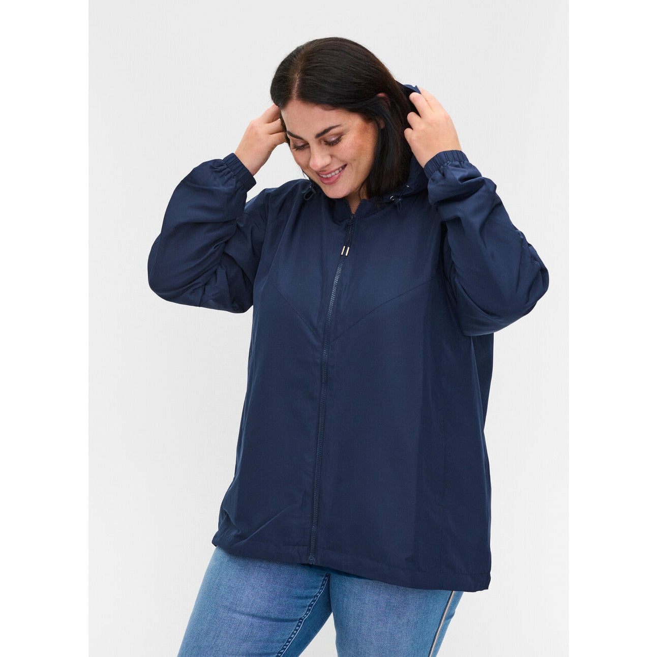 Zizzi Sporty Spring Jacket in Navy M52887B