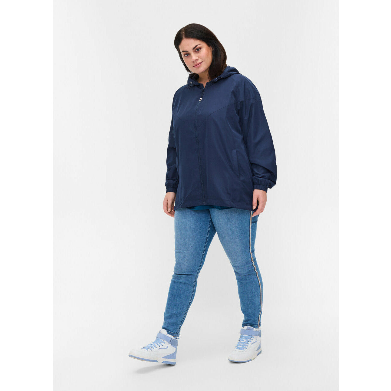 Zizzi Sporty Spring Jacket in Navy M52887B