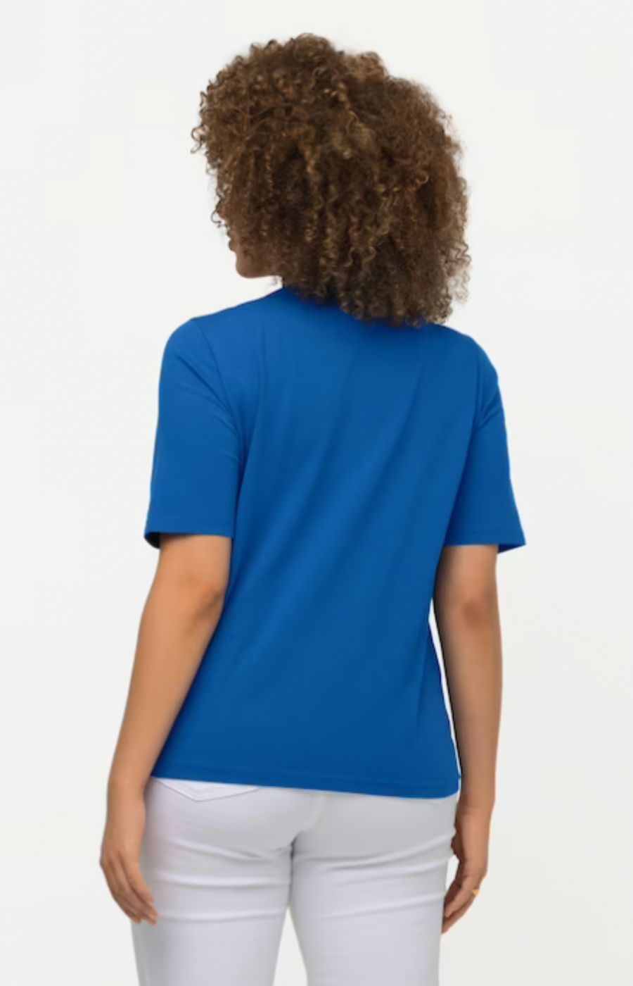 Ulla Popken Ruched Tee in Blue