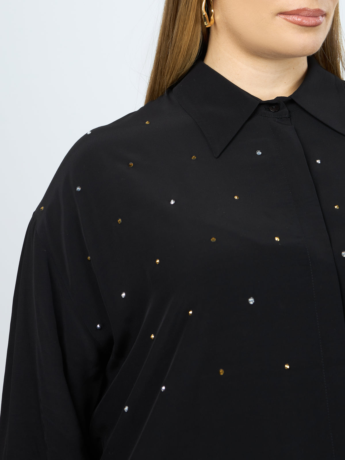 Mat Sequined Shirt in Black