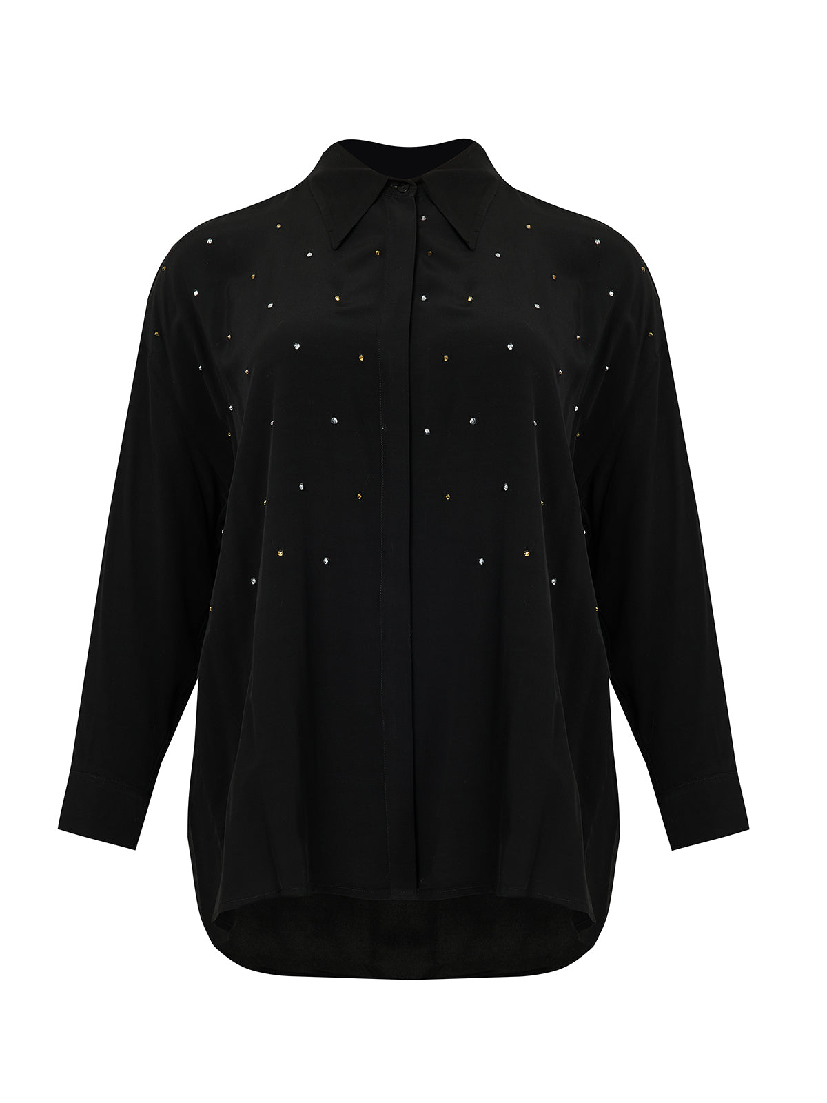 Mat Sequined Shirt in Black