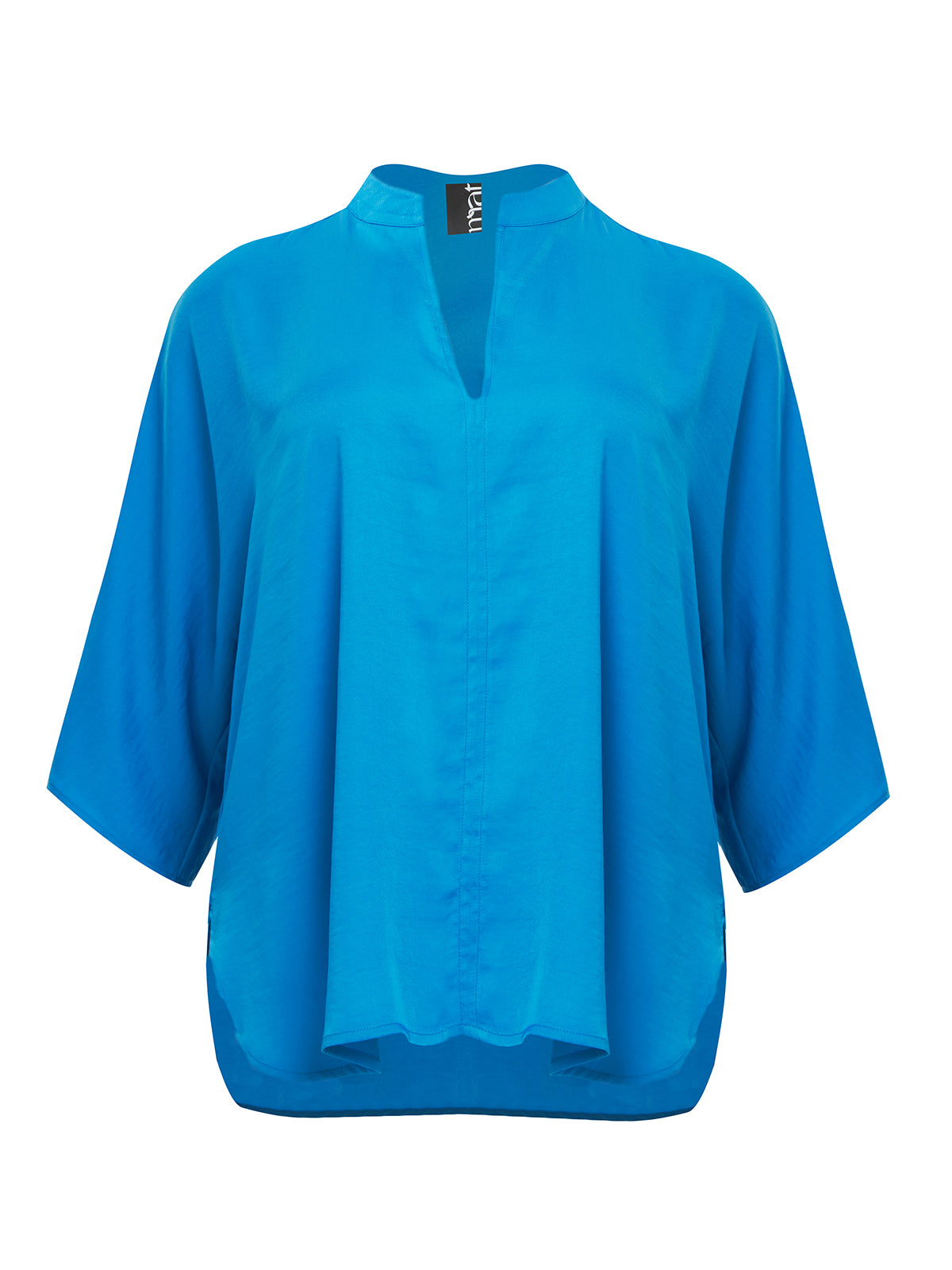 Mat V-Neck Blouse in Blue