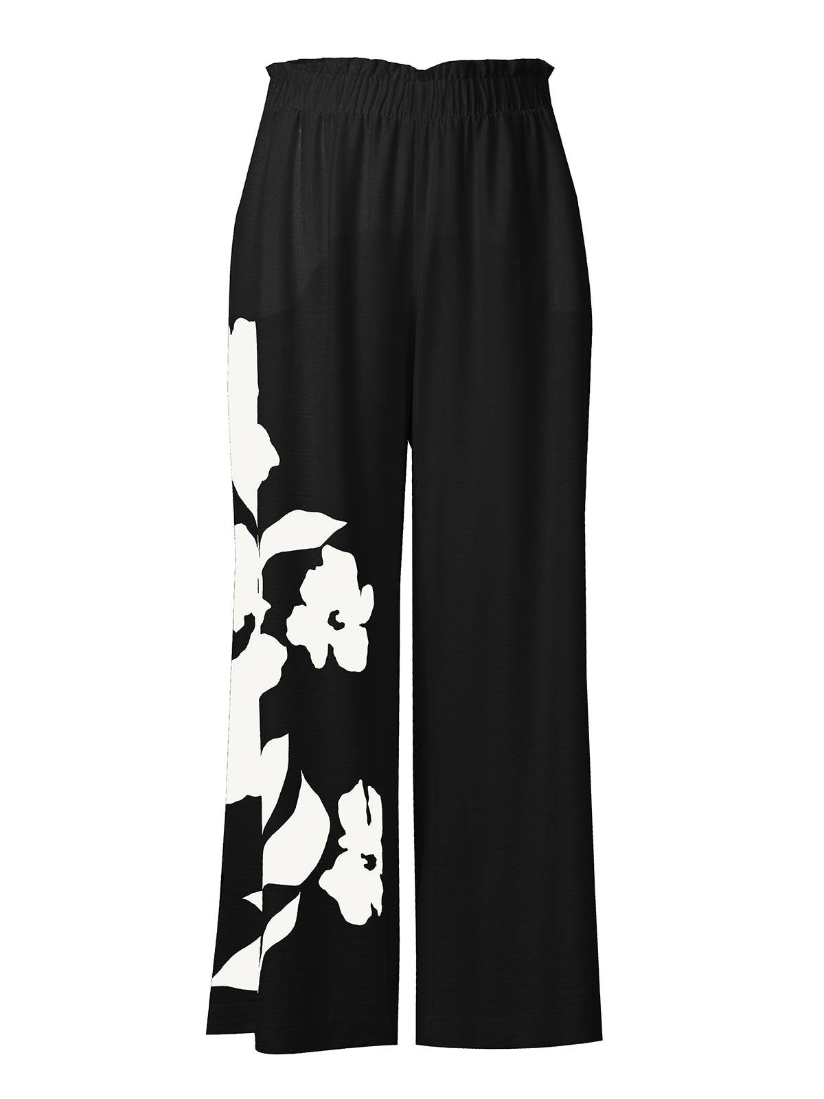 Mat Black & White Floral Pants