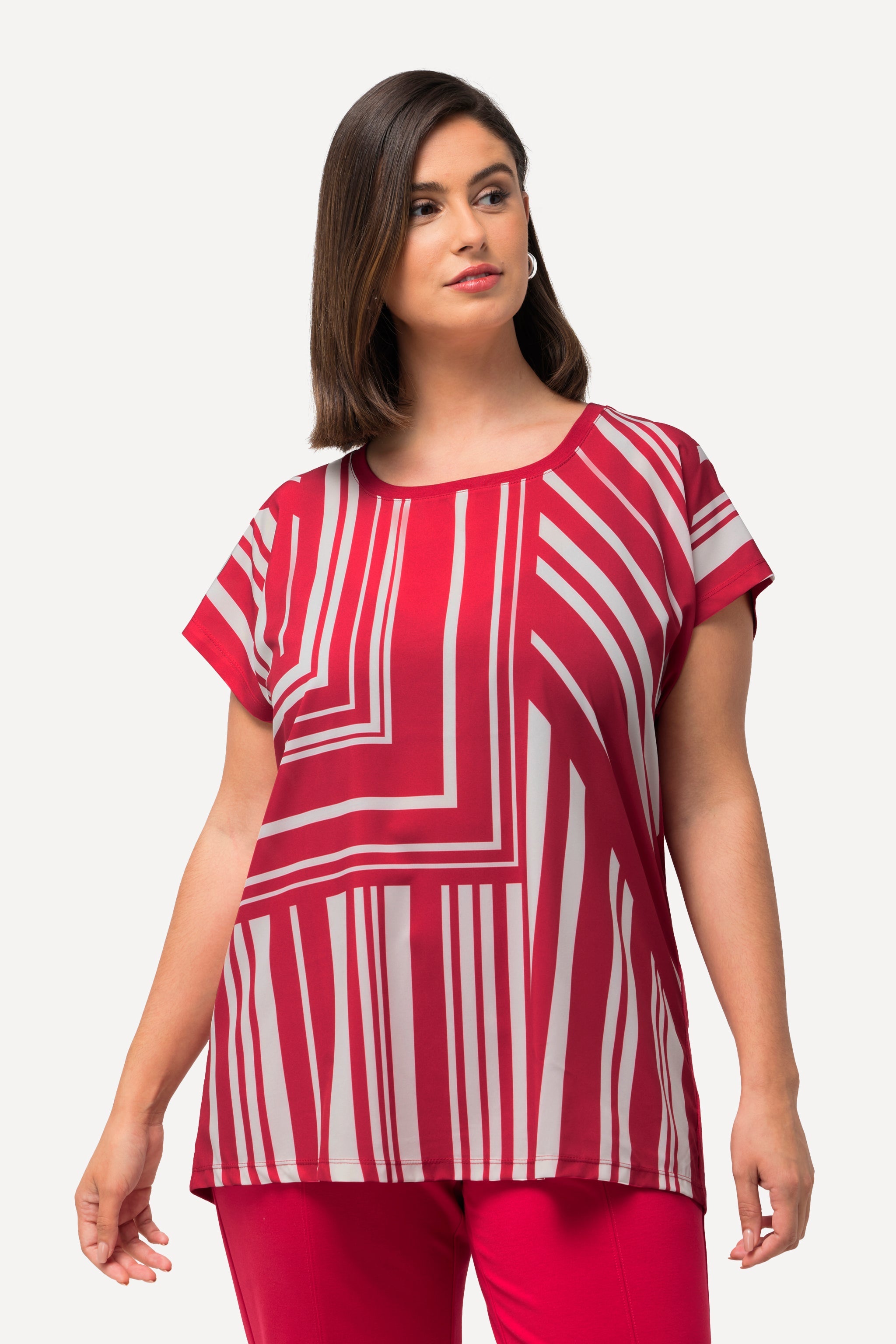 Ulla Popken Red Stripe Top