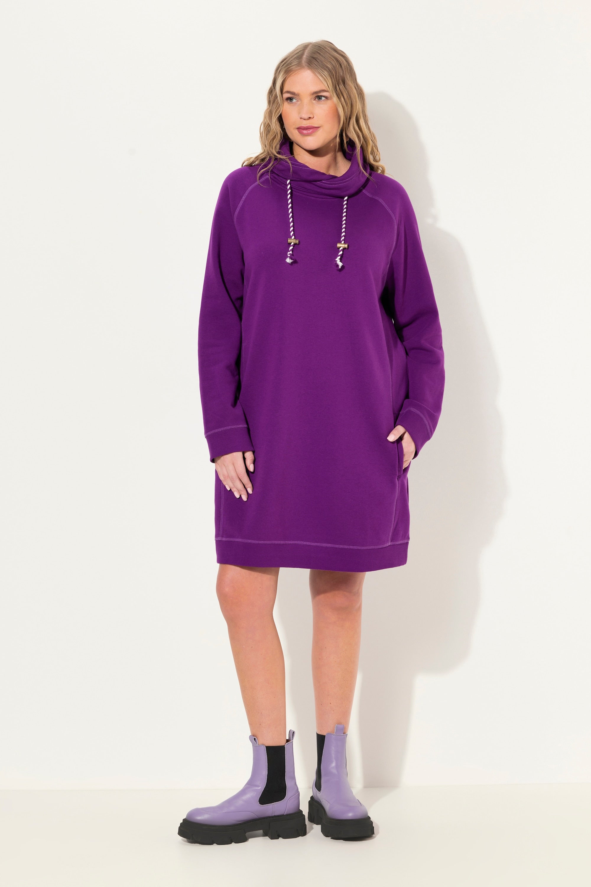 Ulla Popken Sweatshirt Dress in Purple