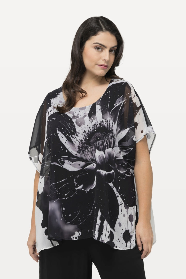 Ulla Popken Floral Chiffon Blouse