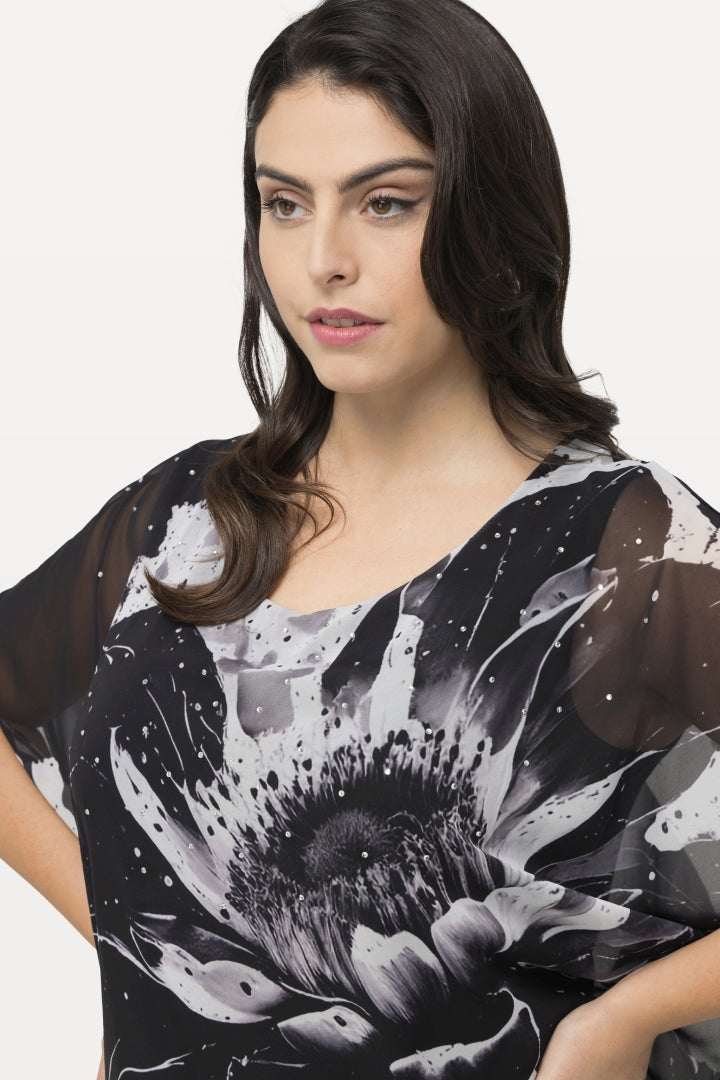 Ulla Popken Floral Chiffon Blouse