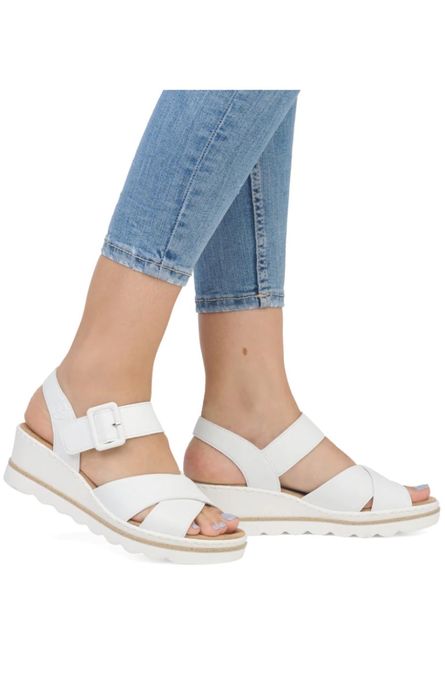 Rieker Platform White Sandal