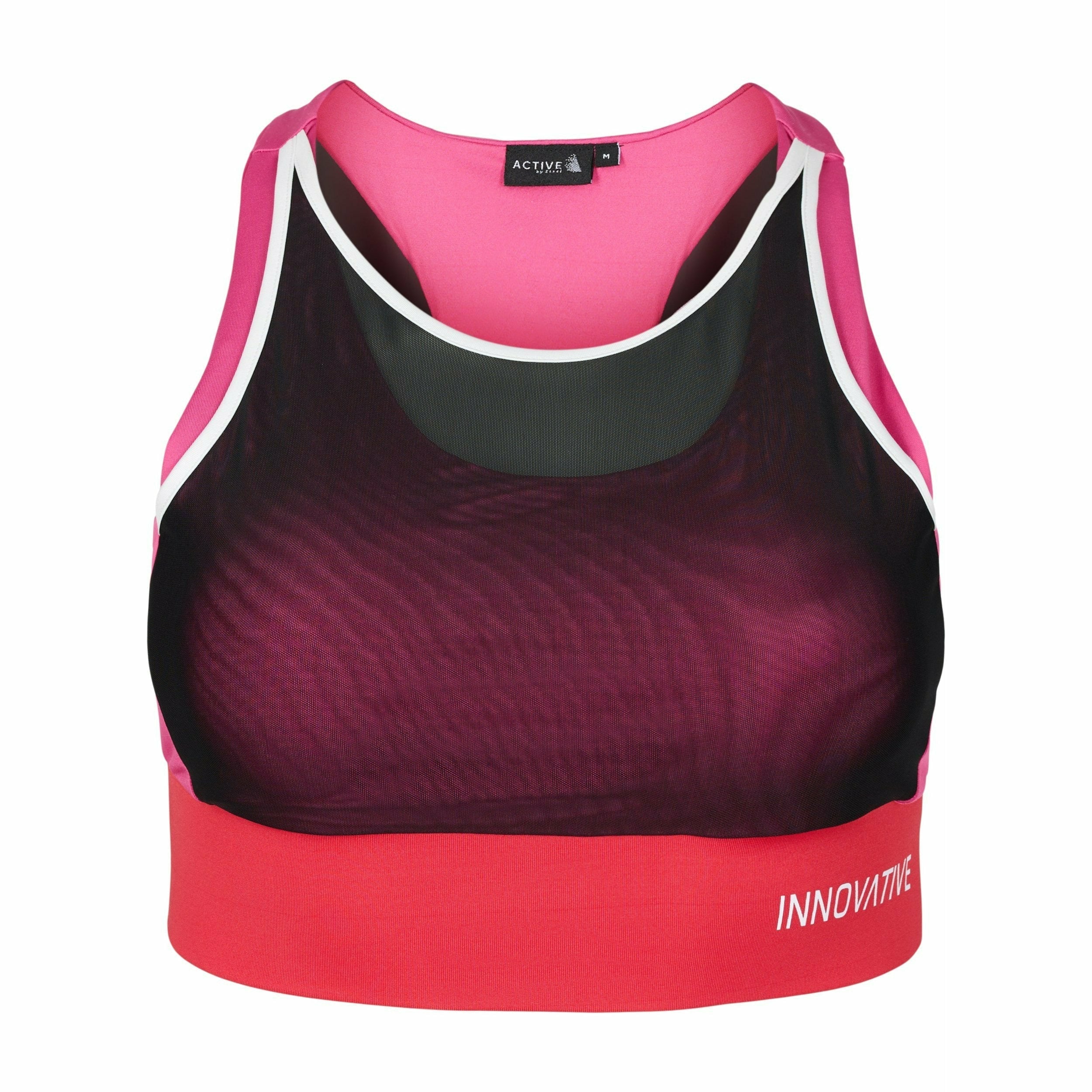 Zizzi Active Bra in Fuchsia Purple - Wardrobe Plus