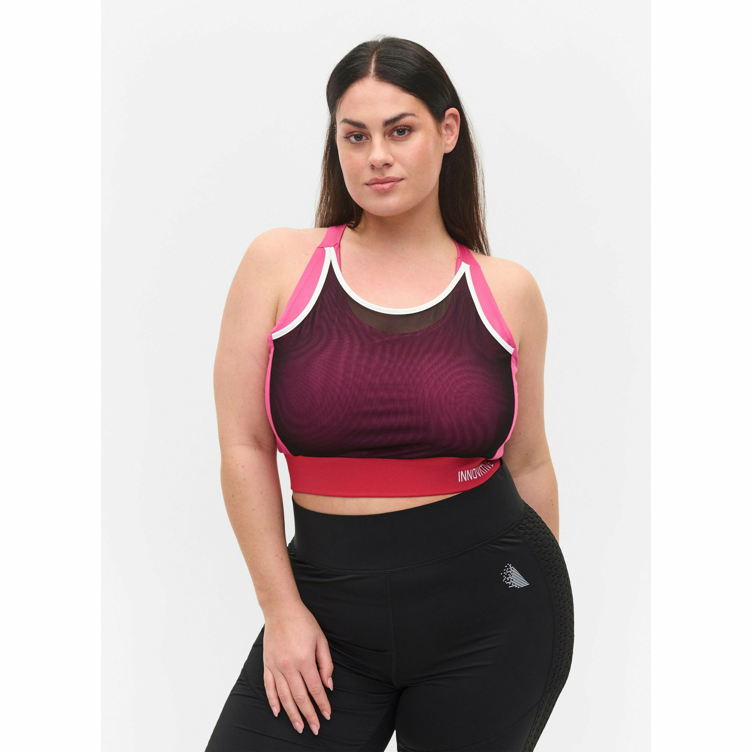 Zizzi Active Bra in Fuchsia Purple - Wardrobe Plus