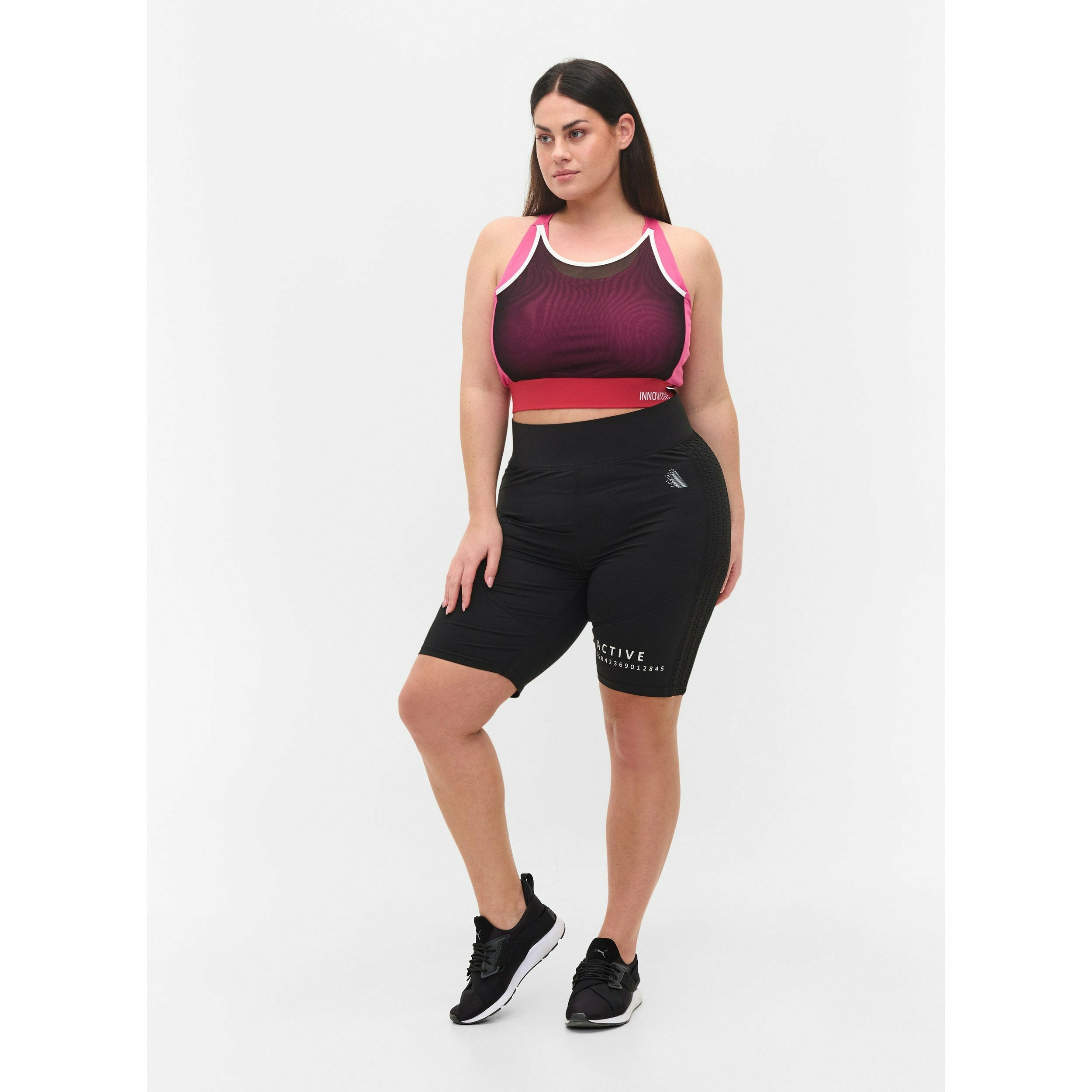 Zizzi Active Bra in Fuchsia Purple - Wardrobe Plus