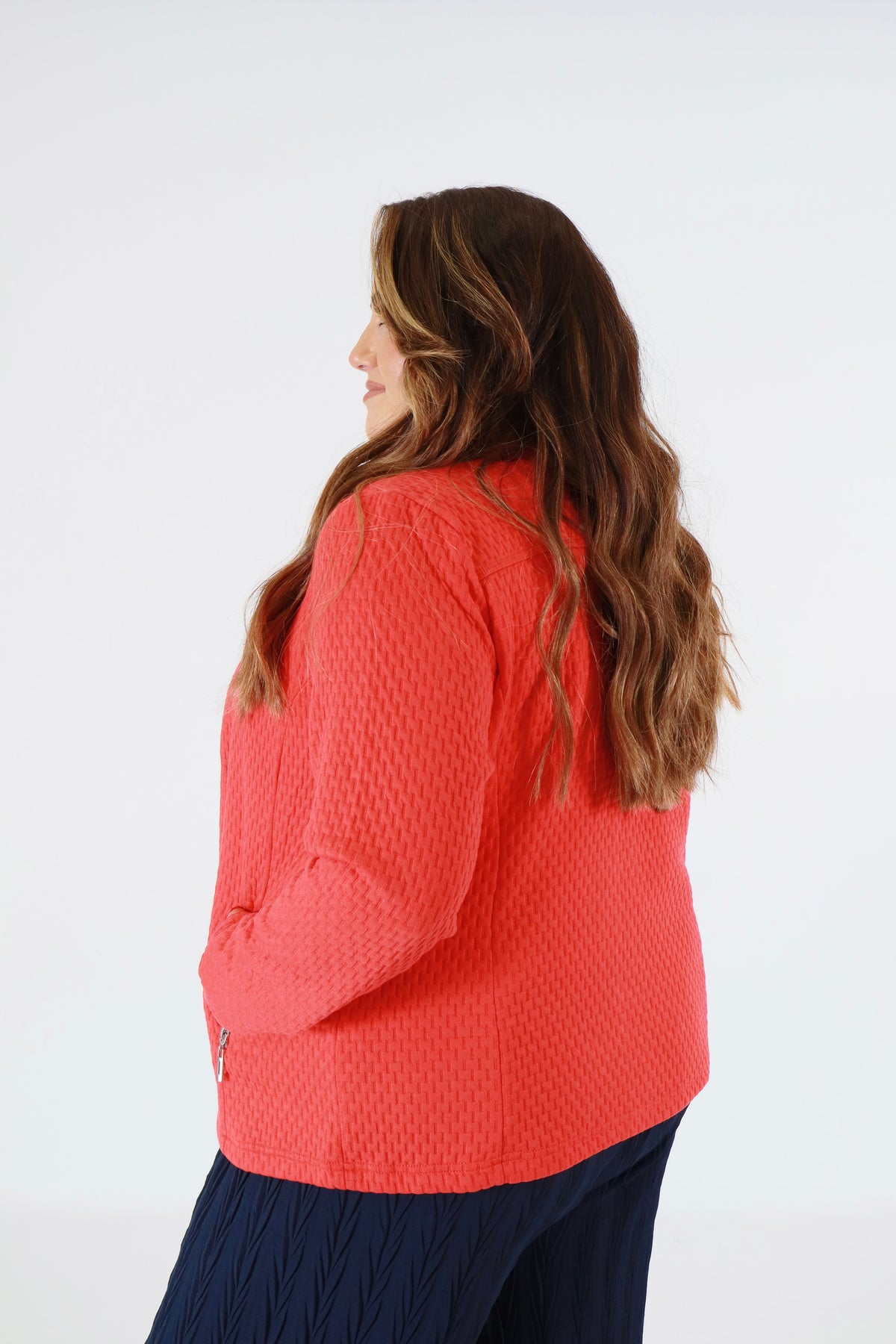 Brandtex Button up Jacket in Red