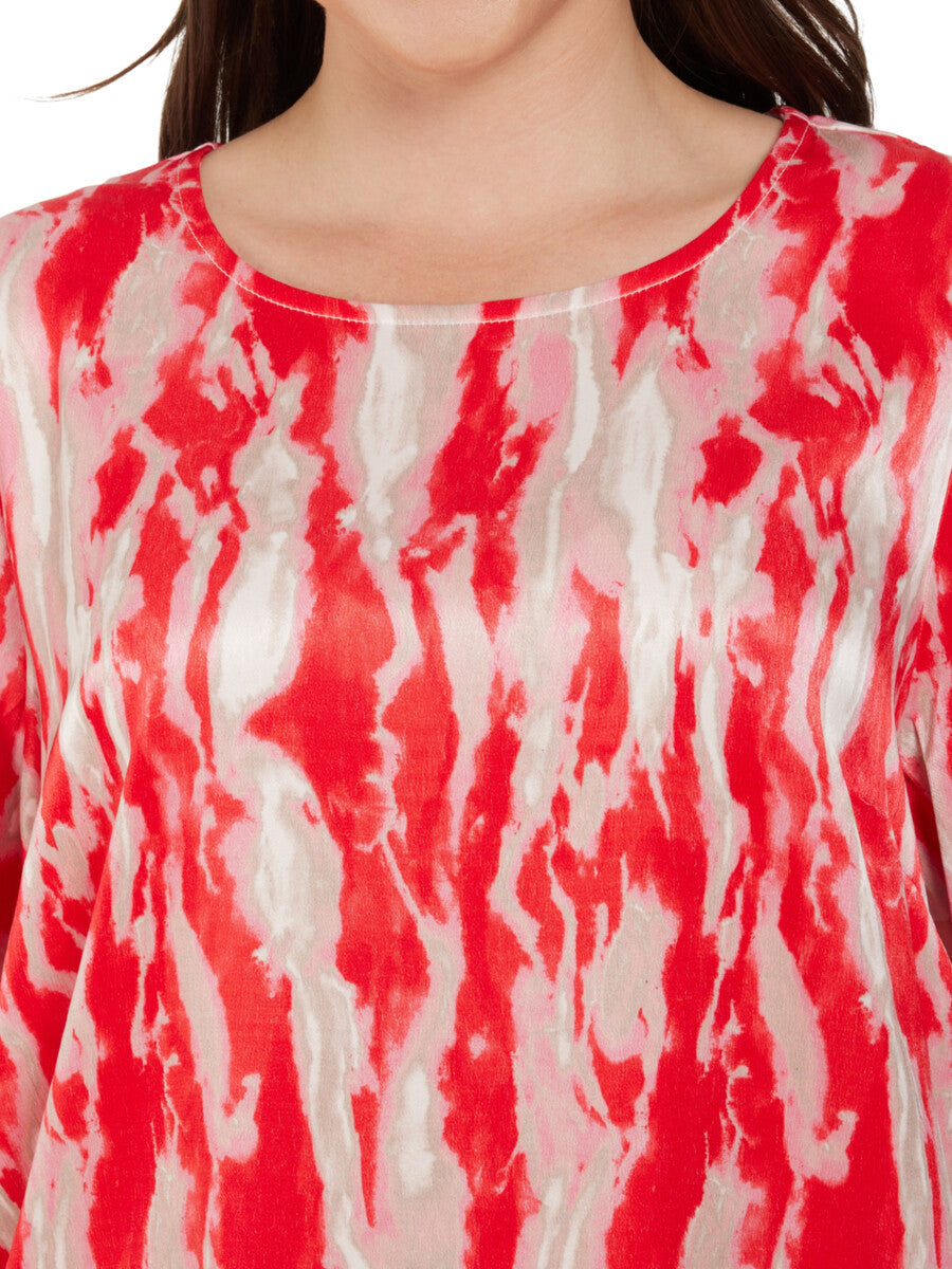 Ciso Blouse in Red Tie Dye