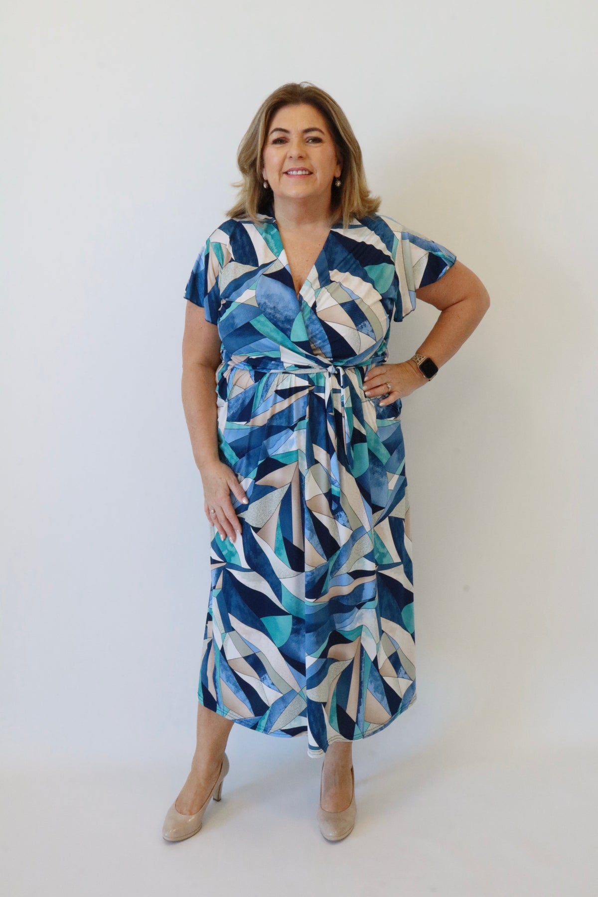 Dani Dress in Tropical Navy