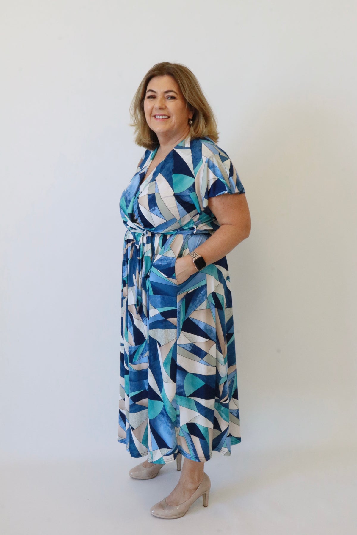 Dani Dress in Tropical Navy
