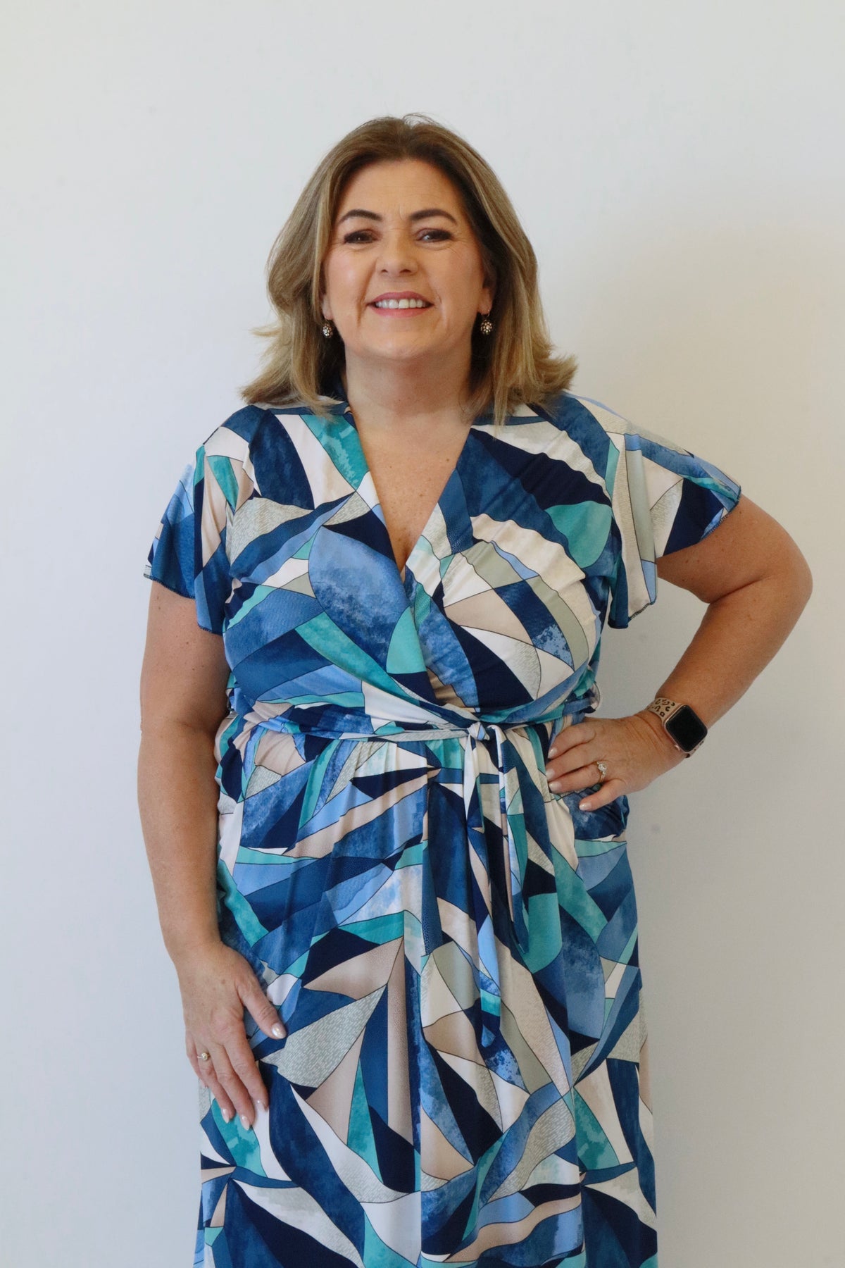 Dani Dress in Tropical Navy