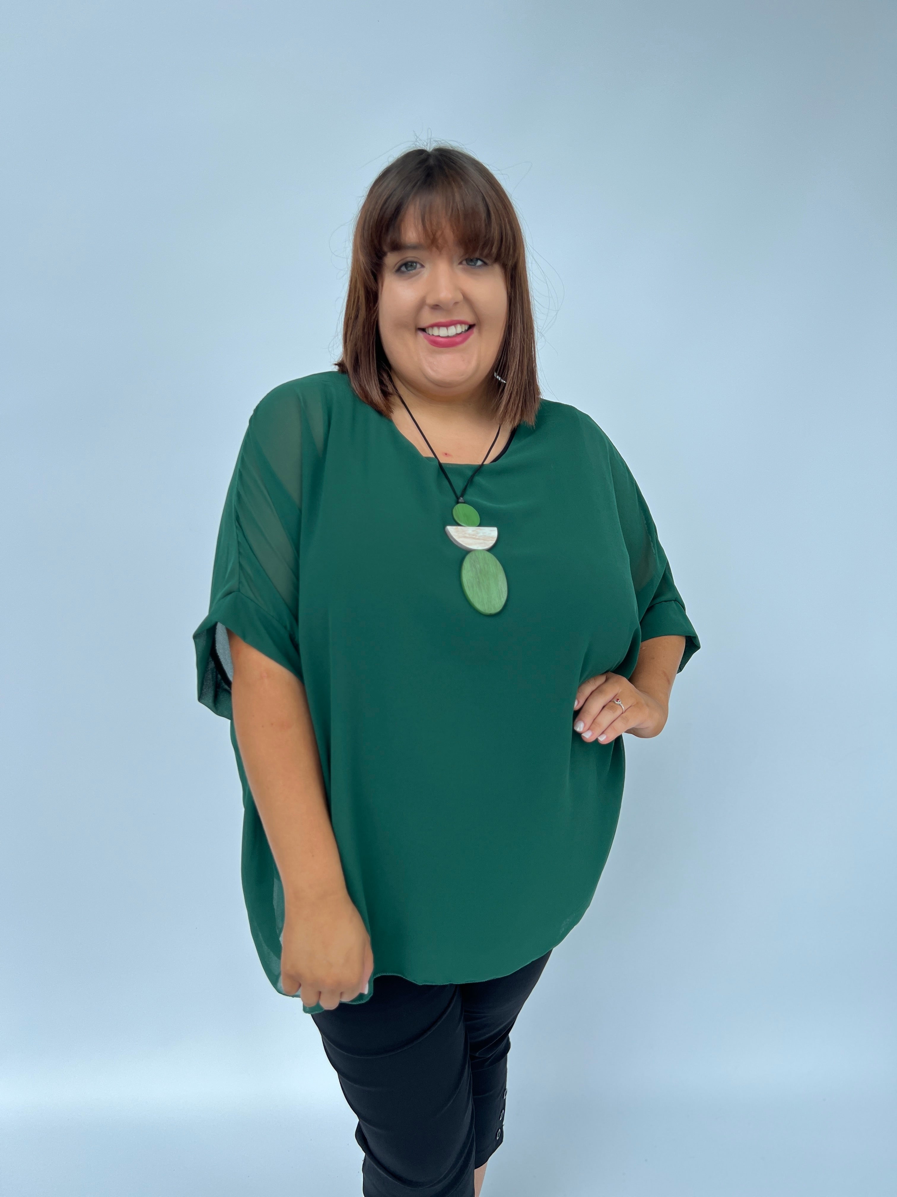 Alice Blouse in Forest Green