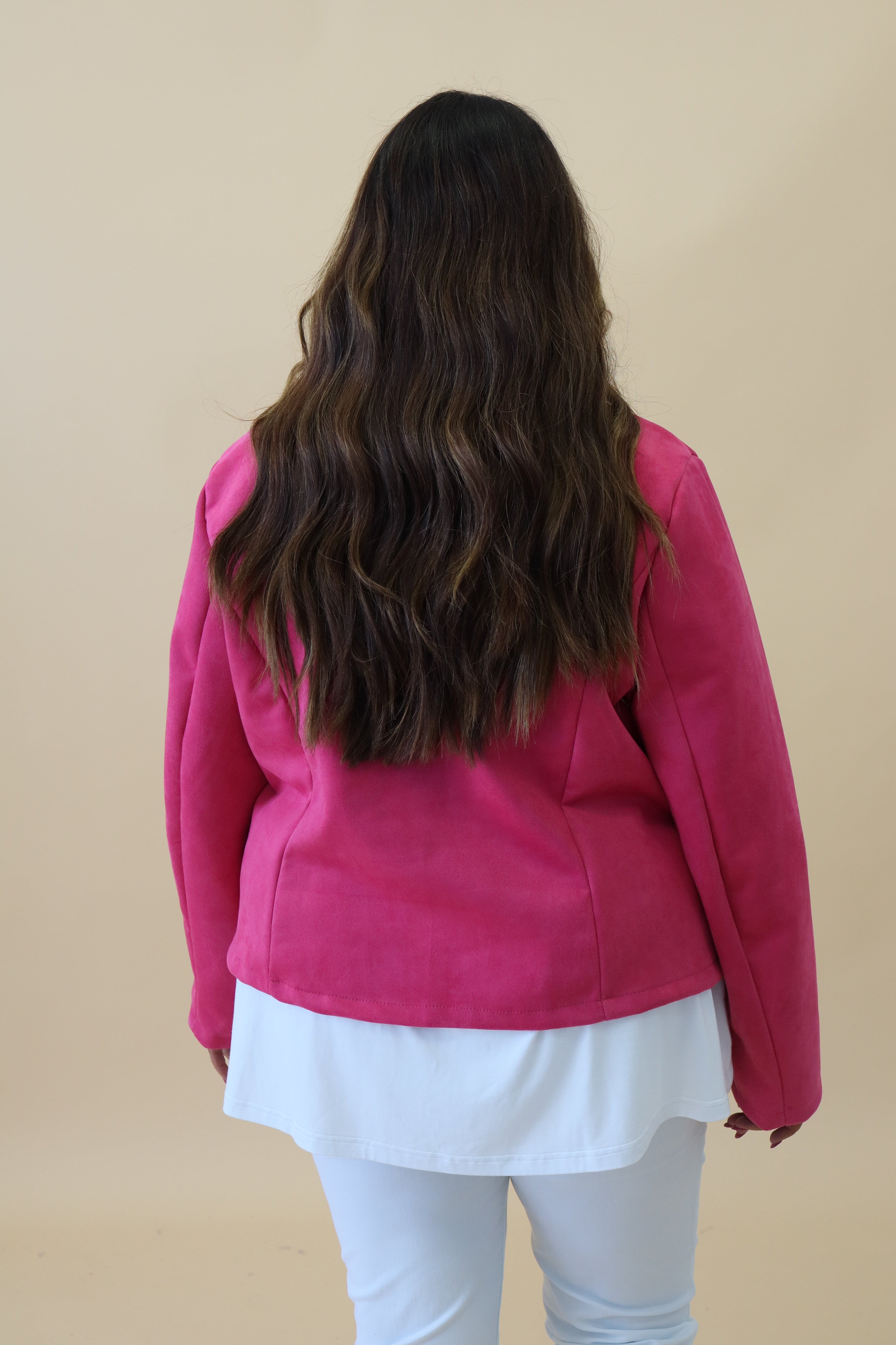 Veda Suede Military Jacket in Pink