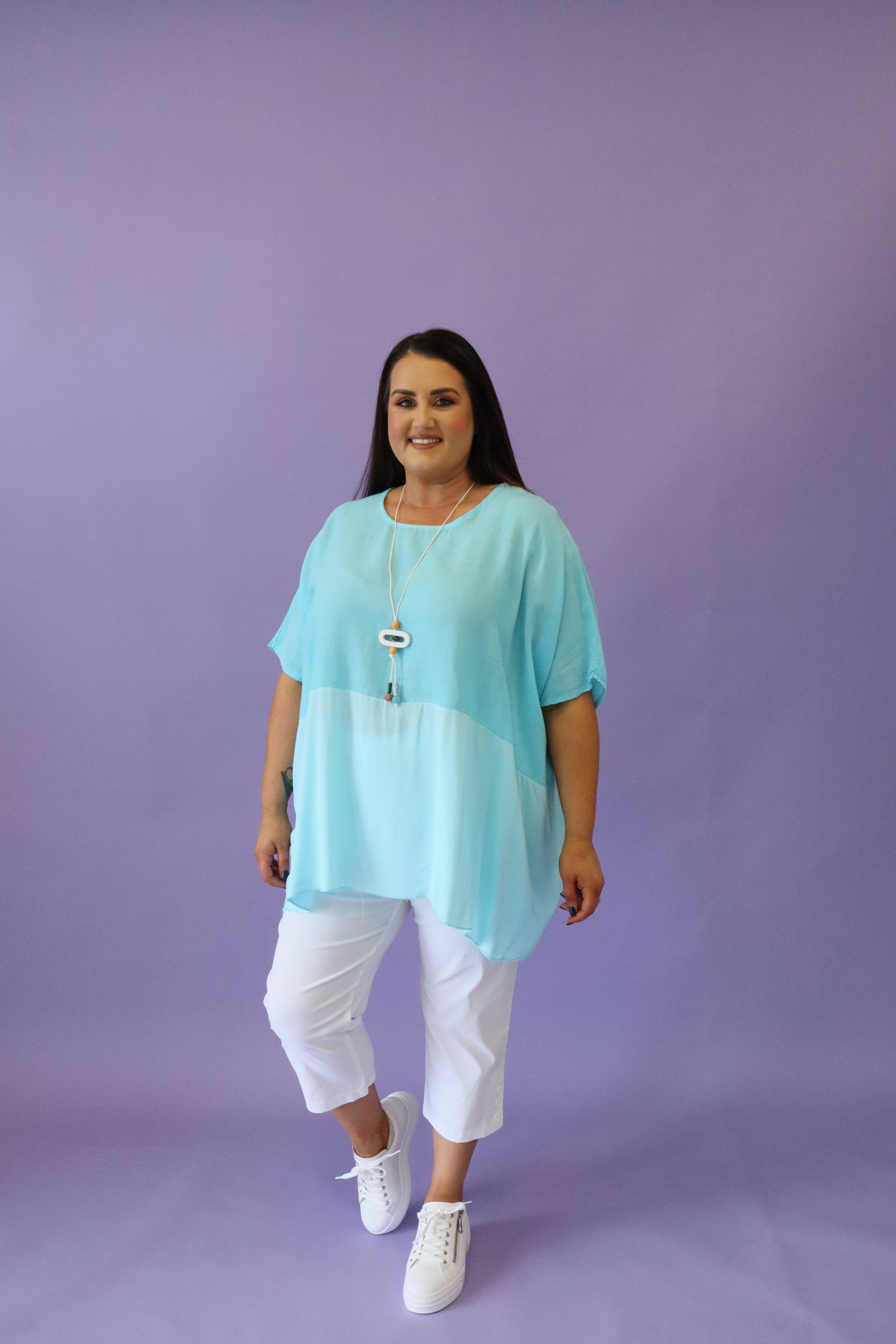 Cali Linen Top in Blue