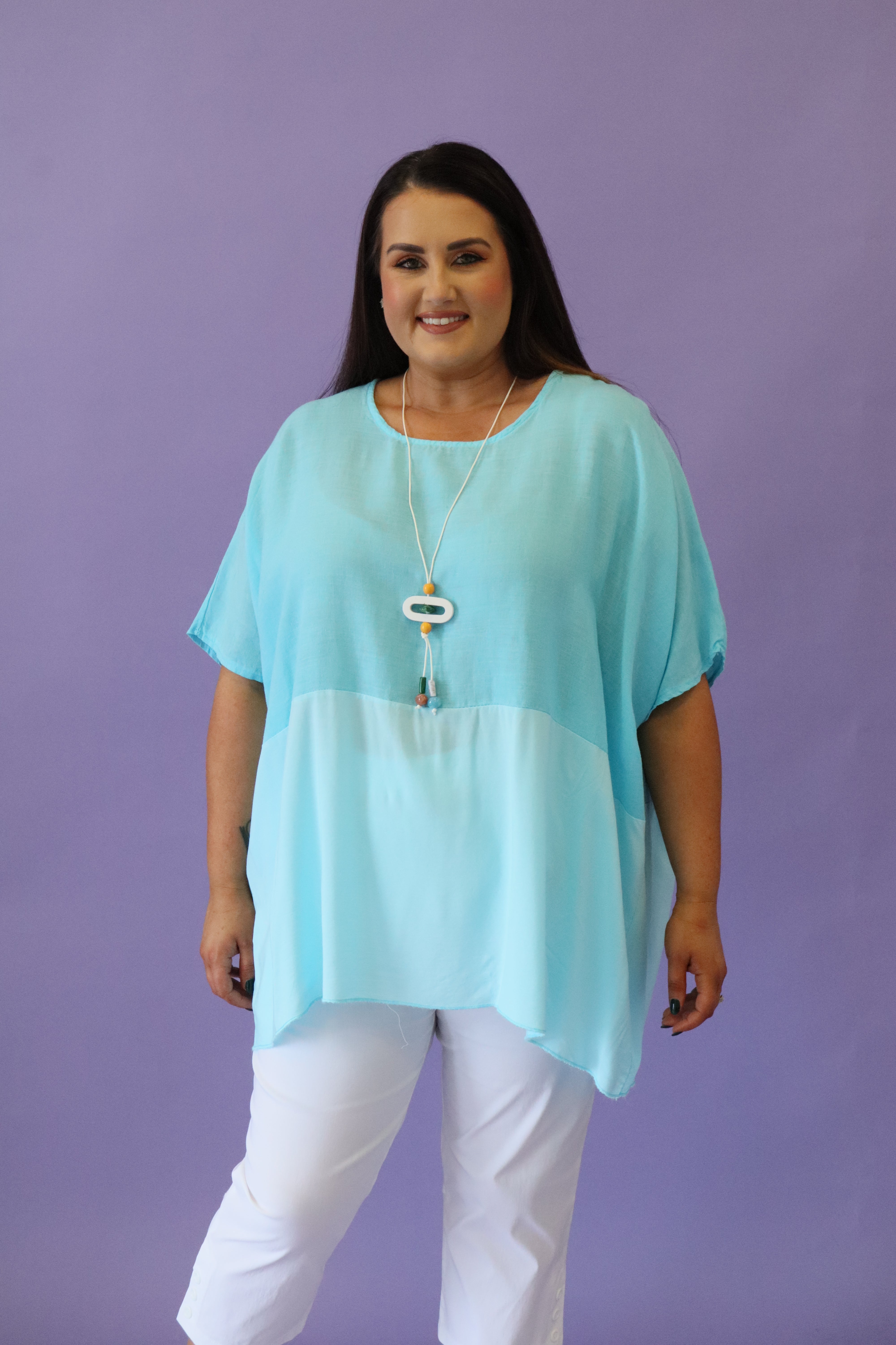 Cali Linen Top in Blue