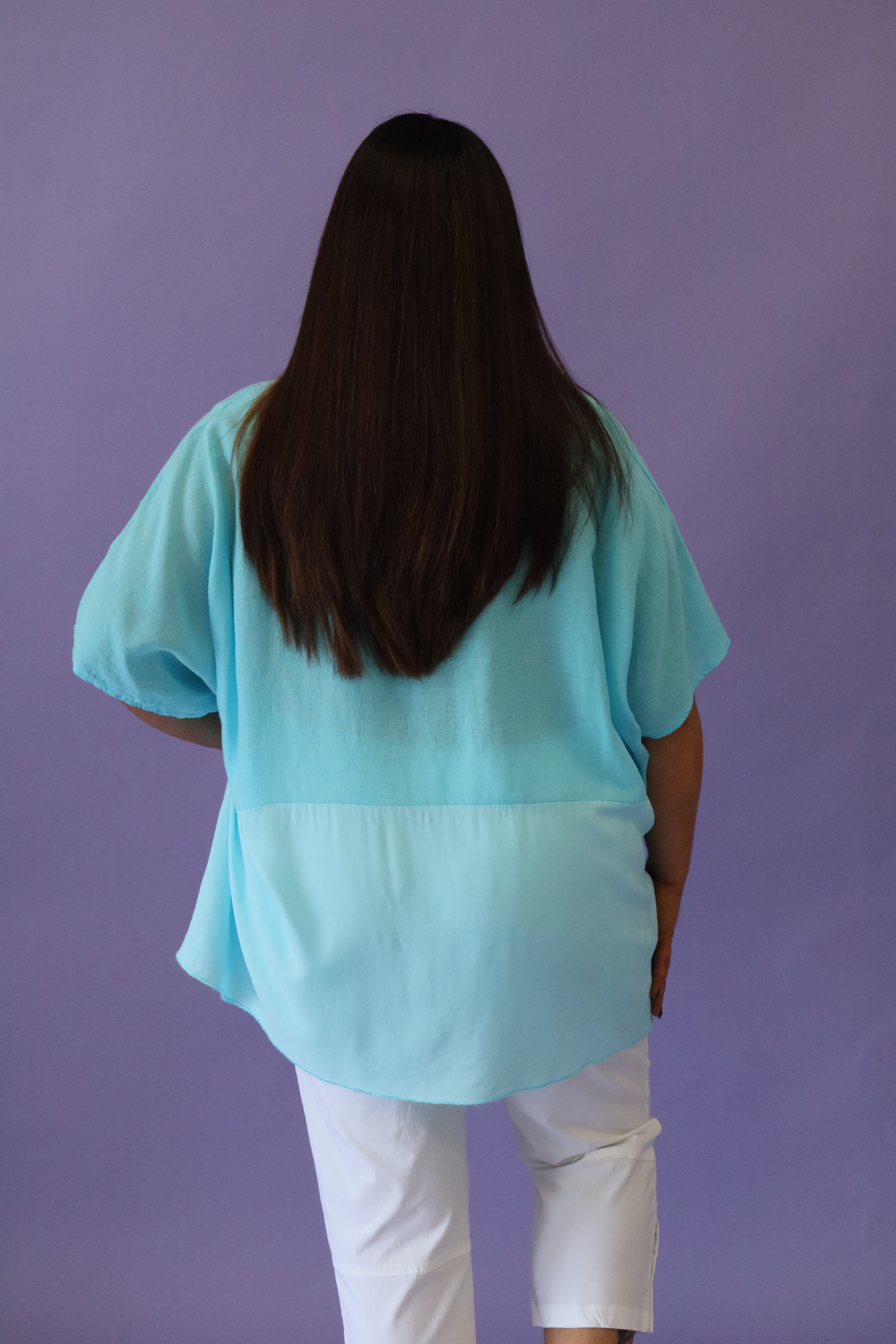 Cali Linen Top in Blue