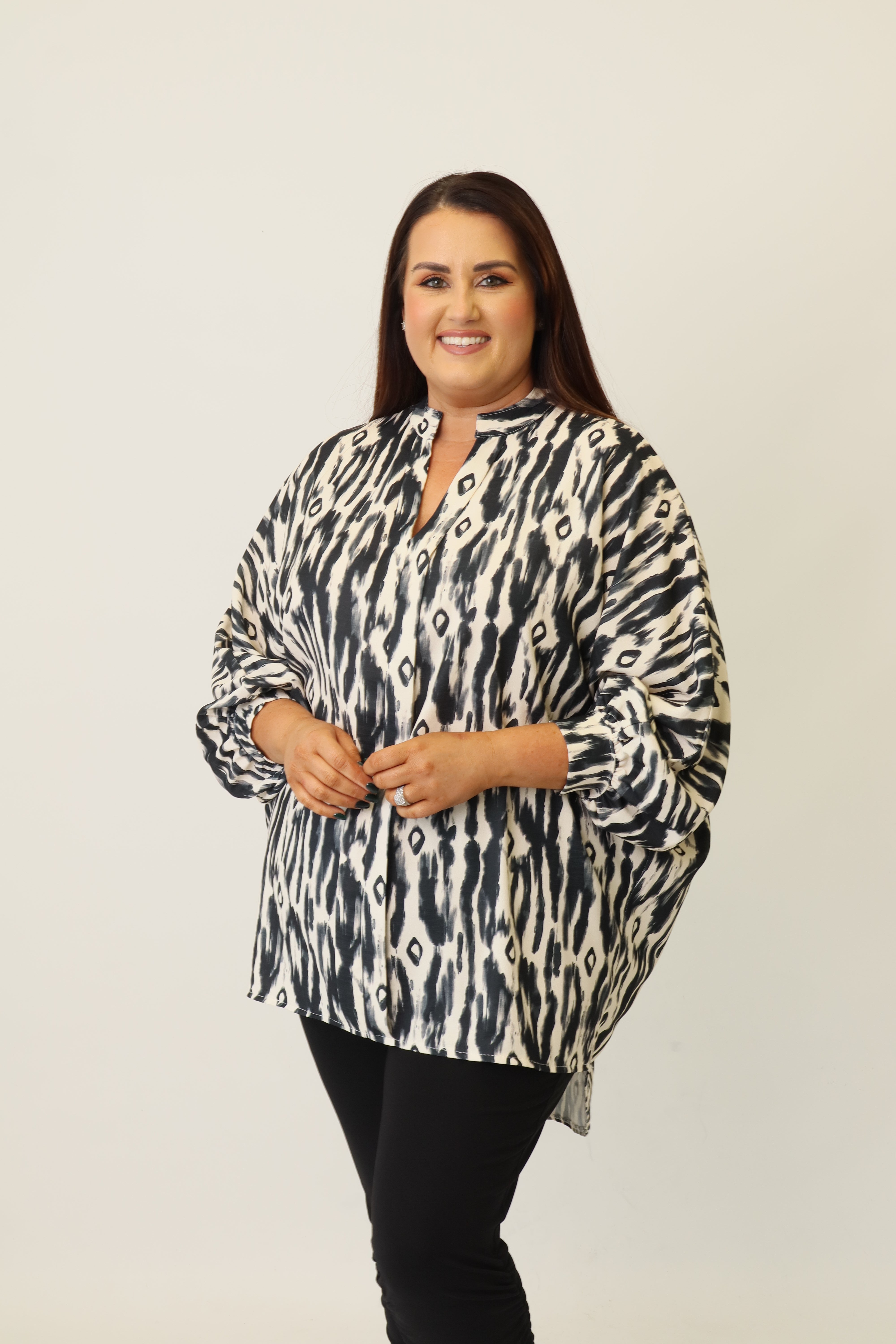 Ayla Print Blouse in Black