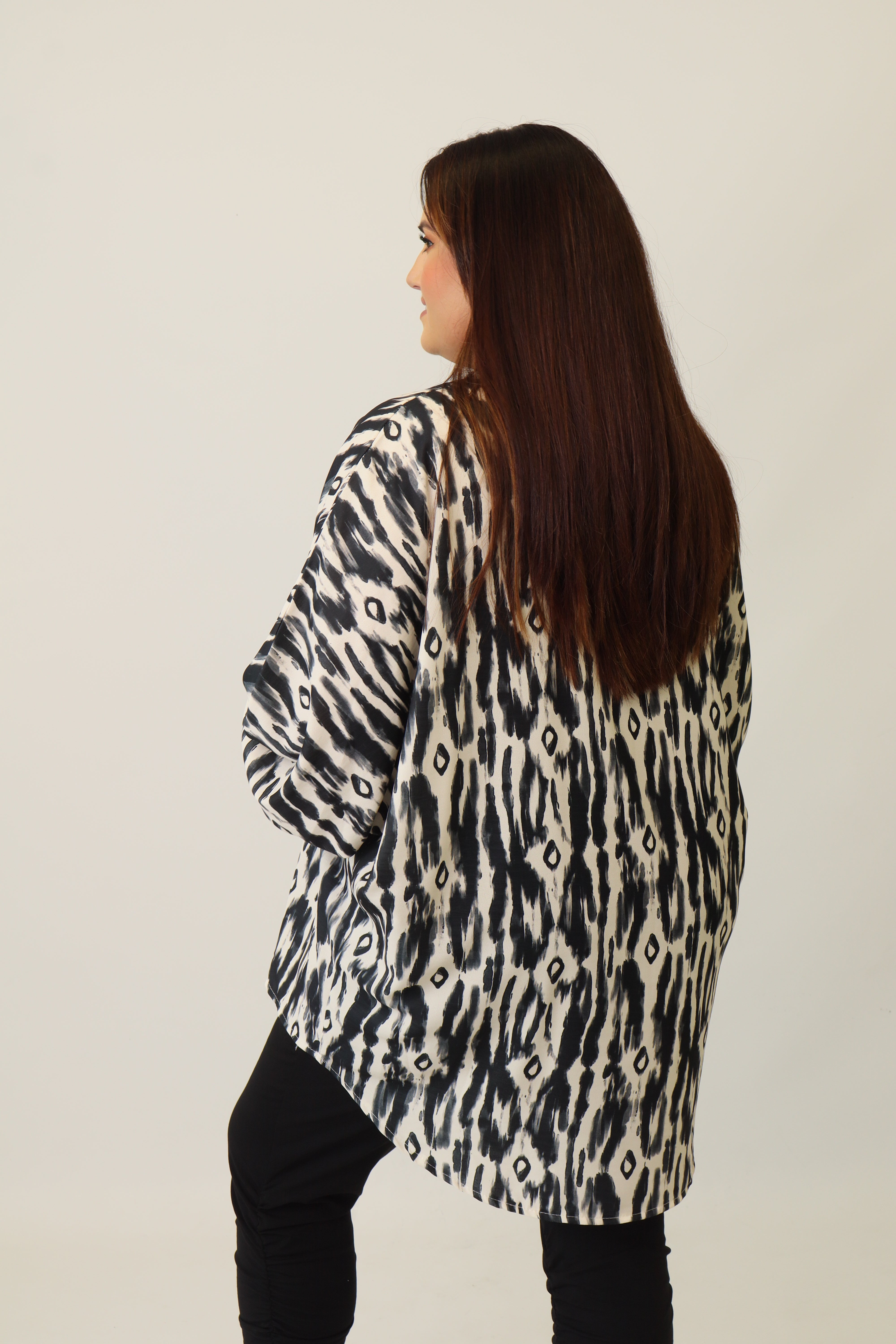 Ayla Print Blouse in Black