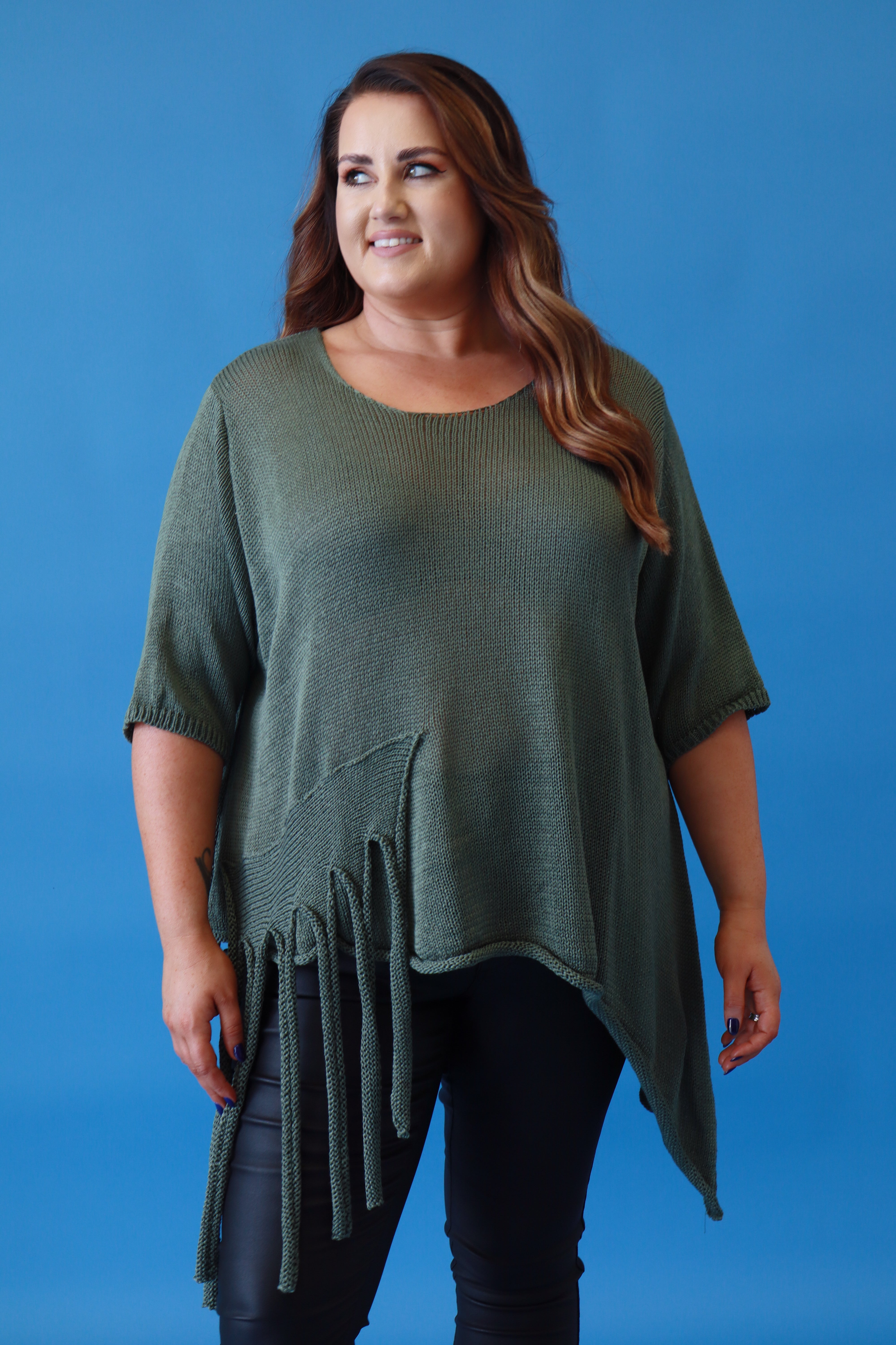 Lydia Knit Top in Green