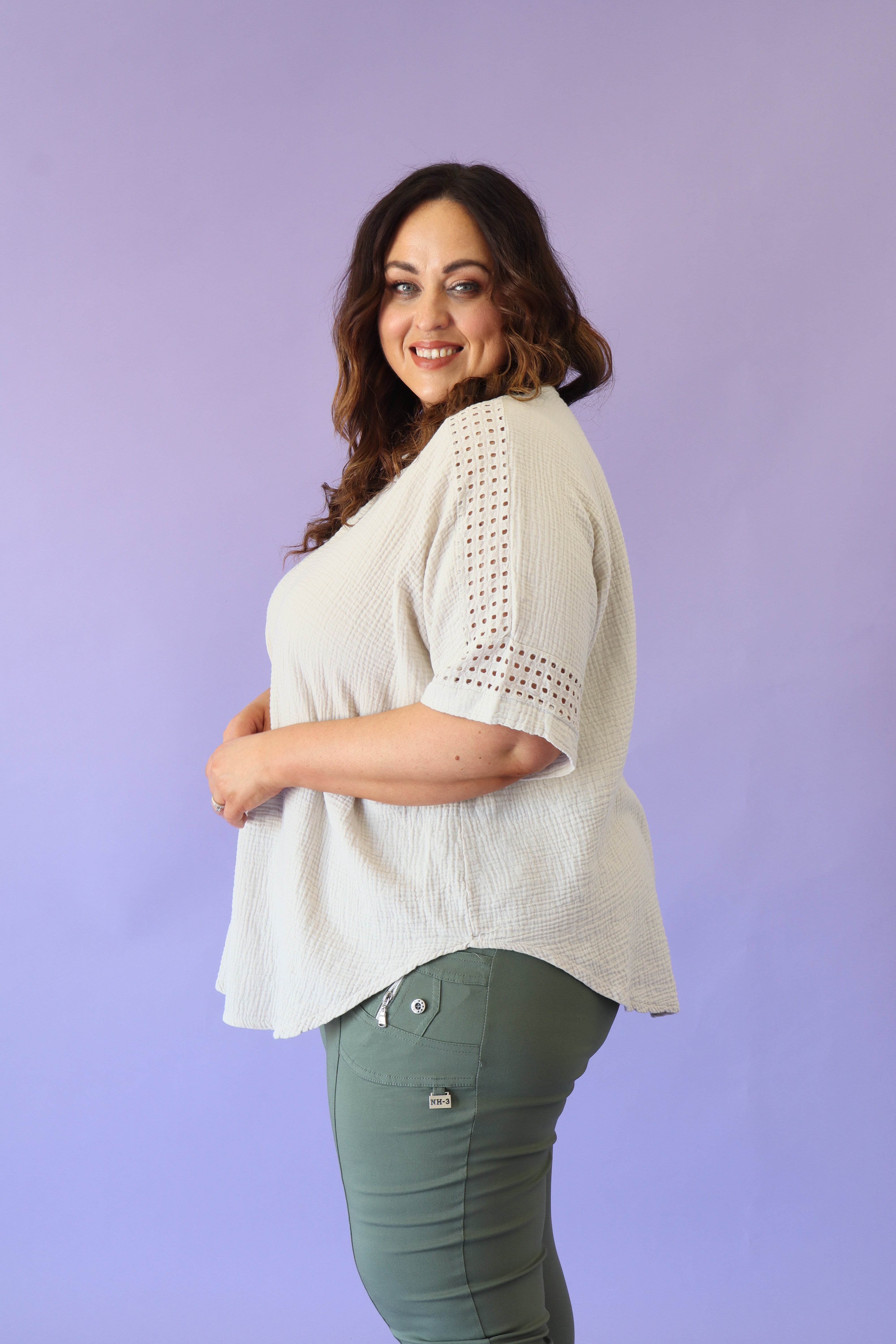 Hana Cotton Blouse in Beige