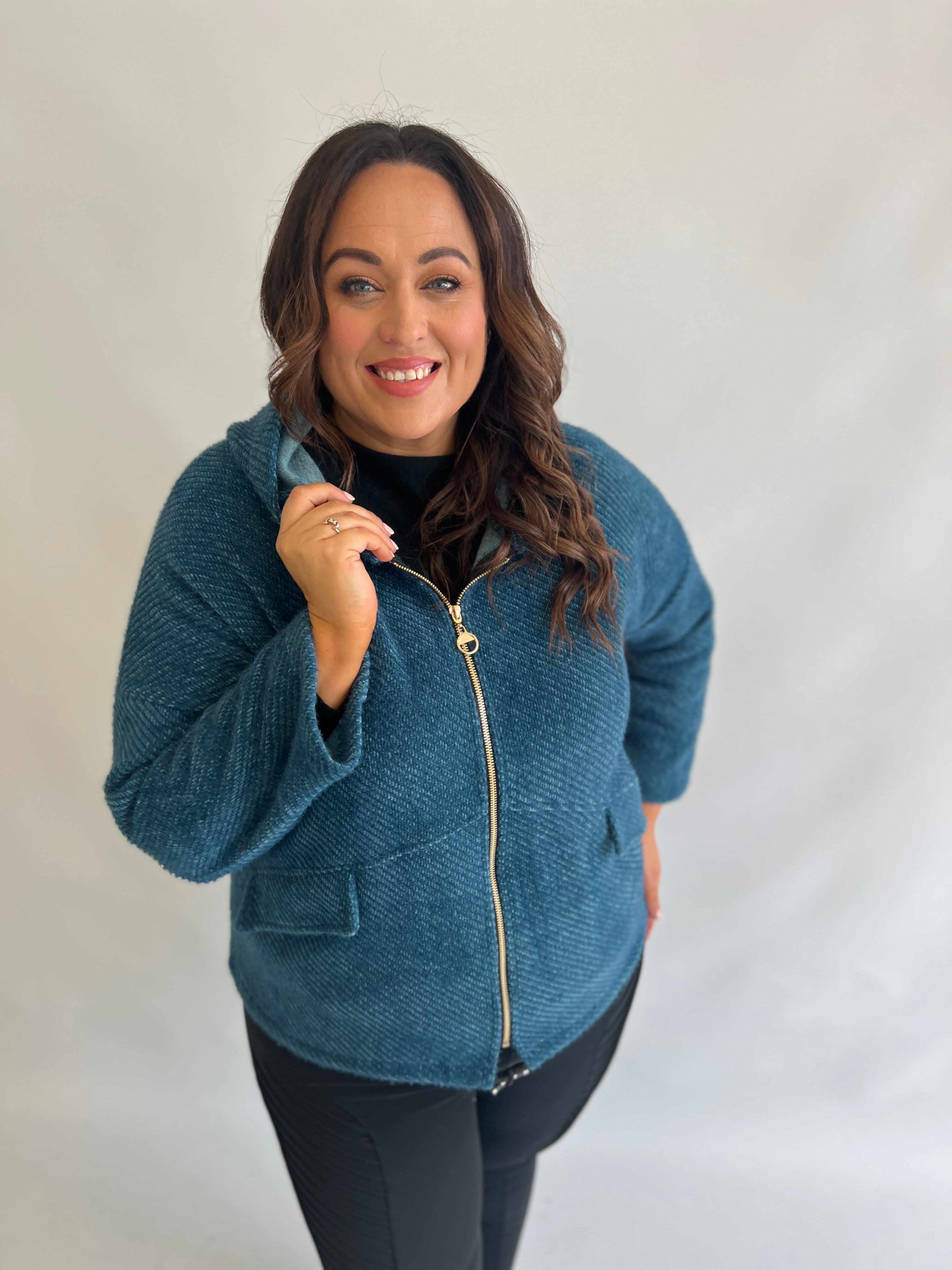 Adriana Cosy Jacket in Teal