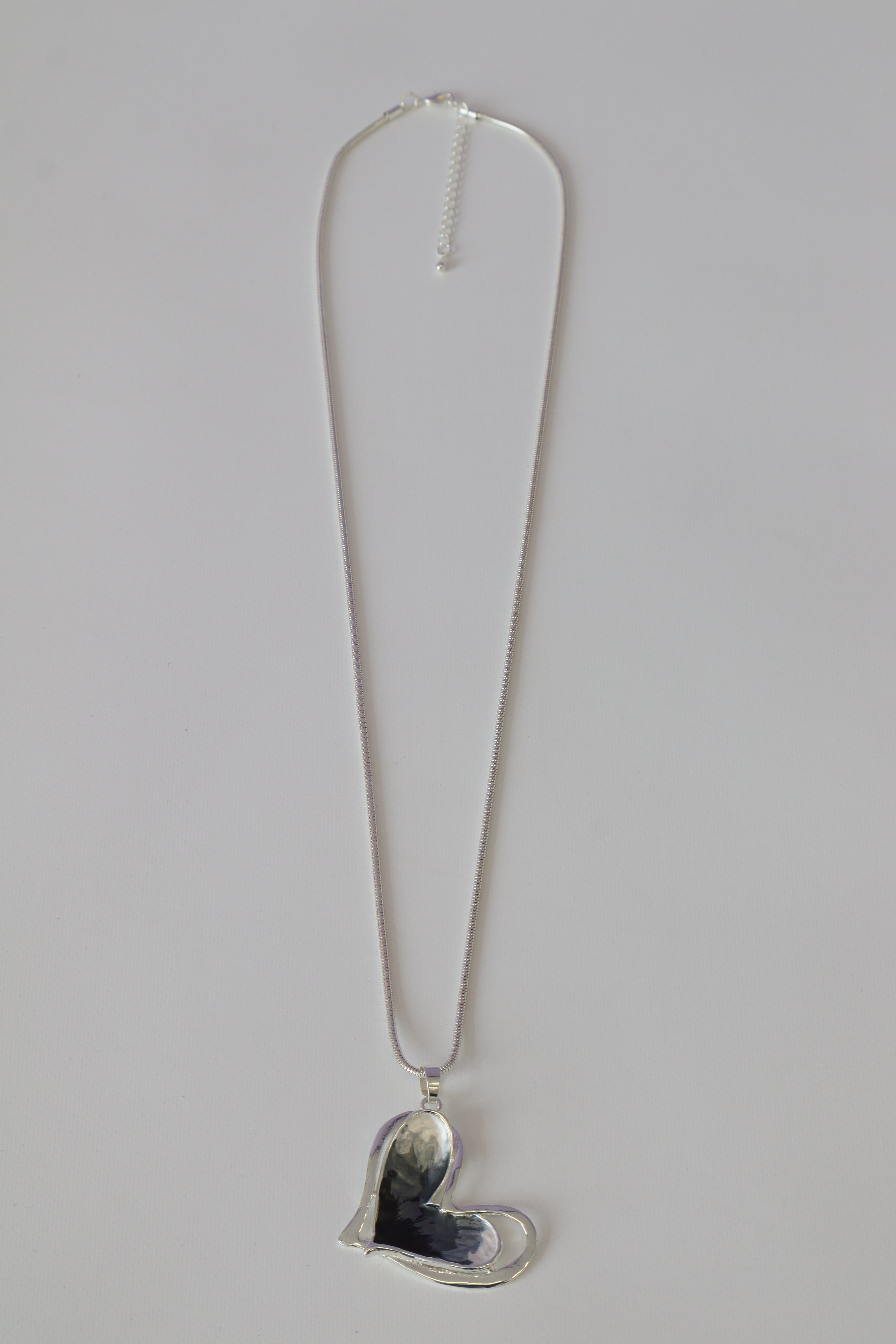 Jolie Heart Necklace in Silver