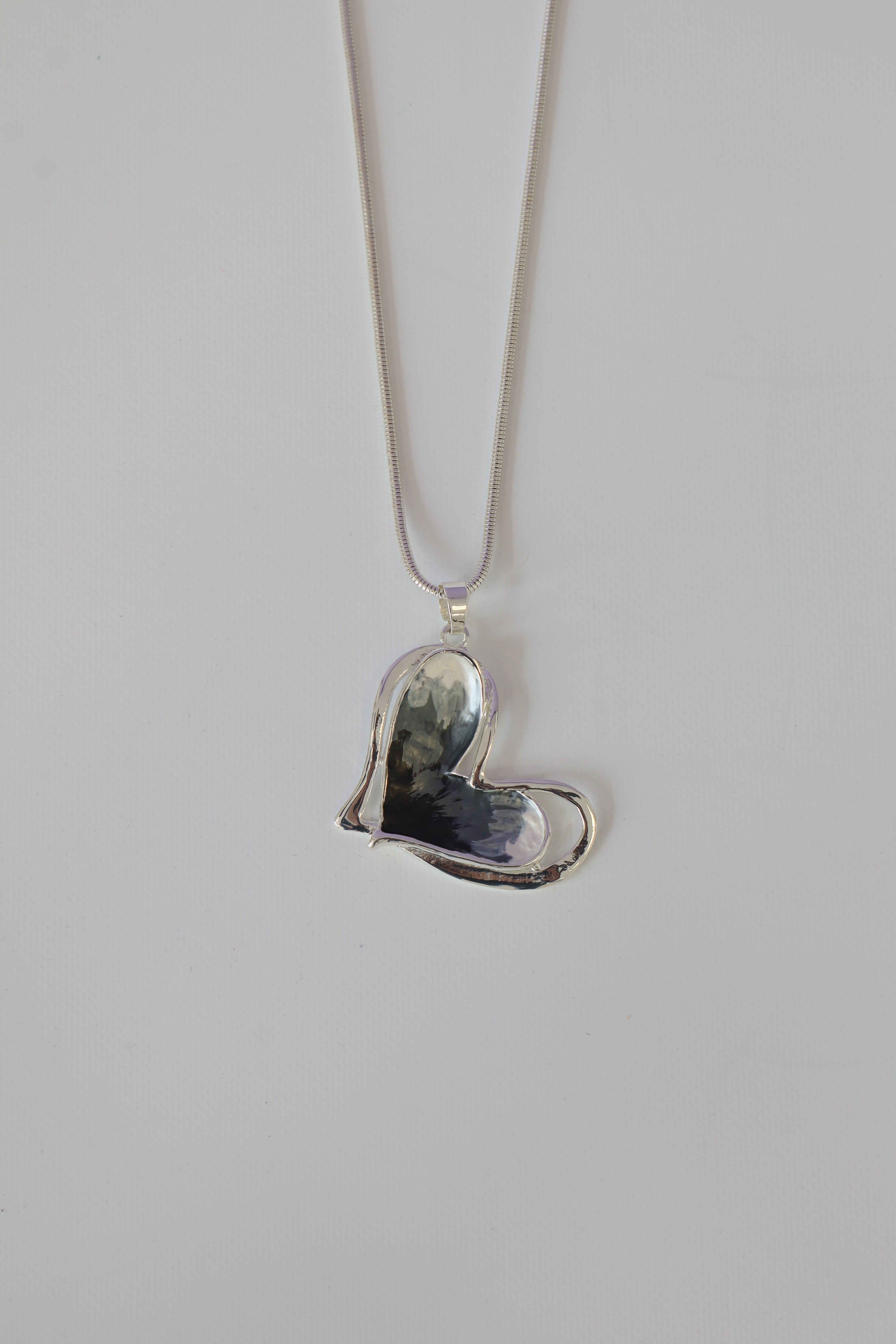 Jolie Heart Necklace in Silver