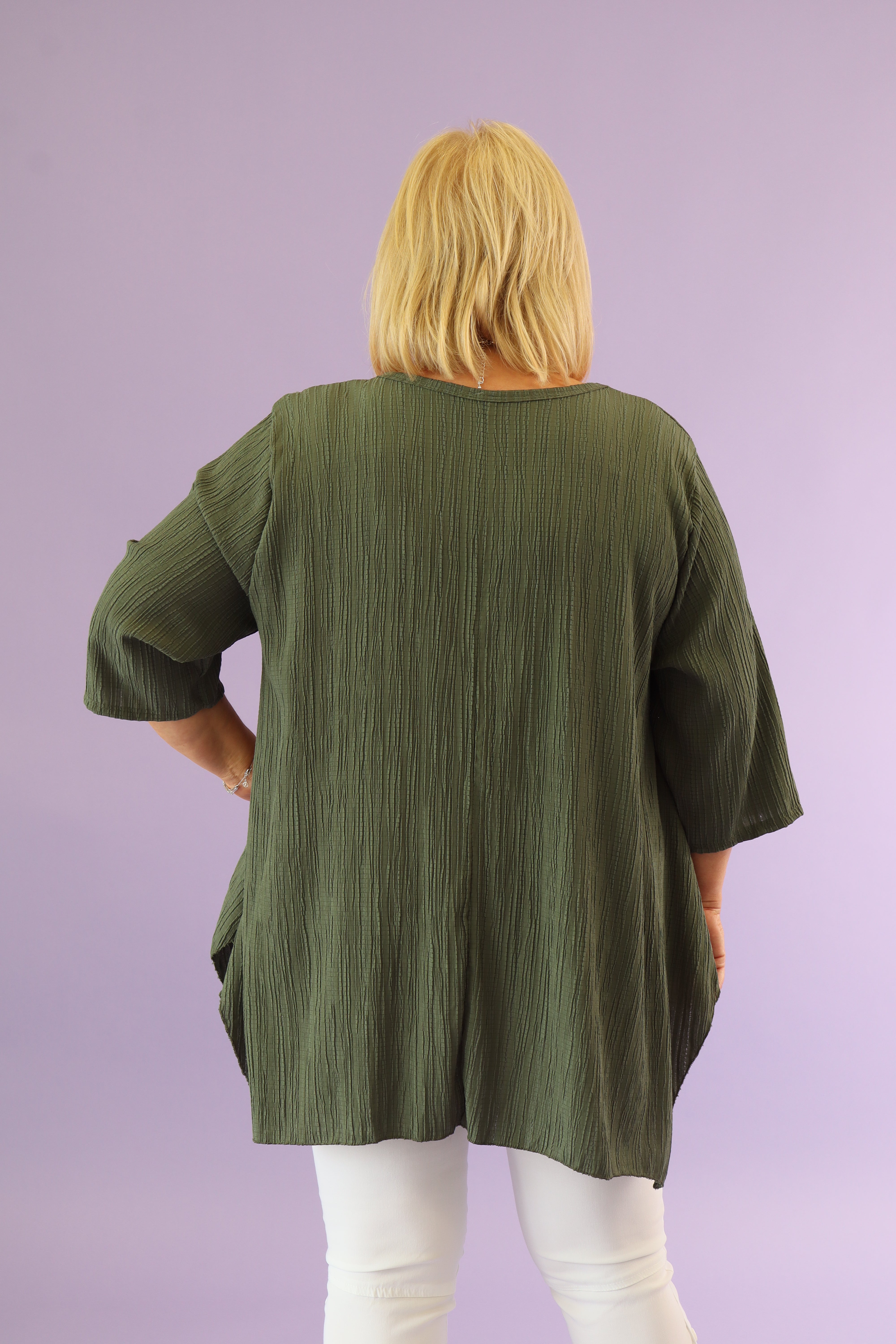 Penny Crinkled Top in Khaki