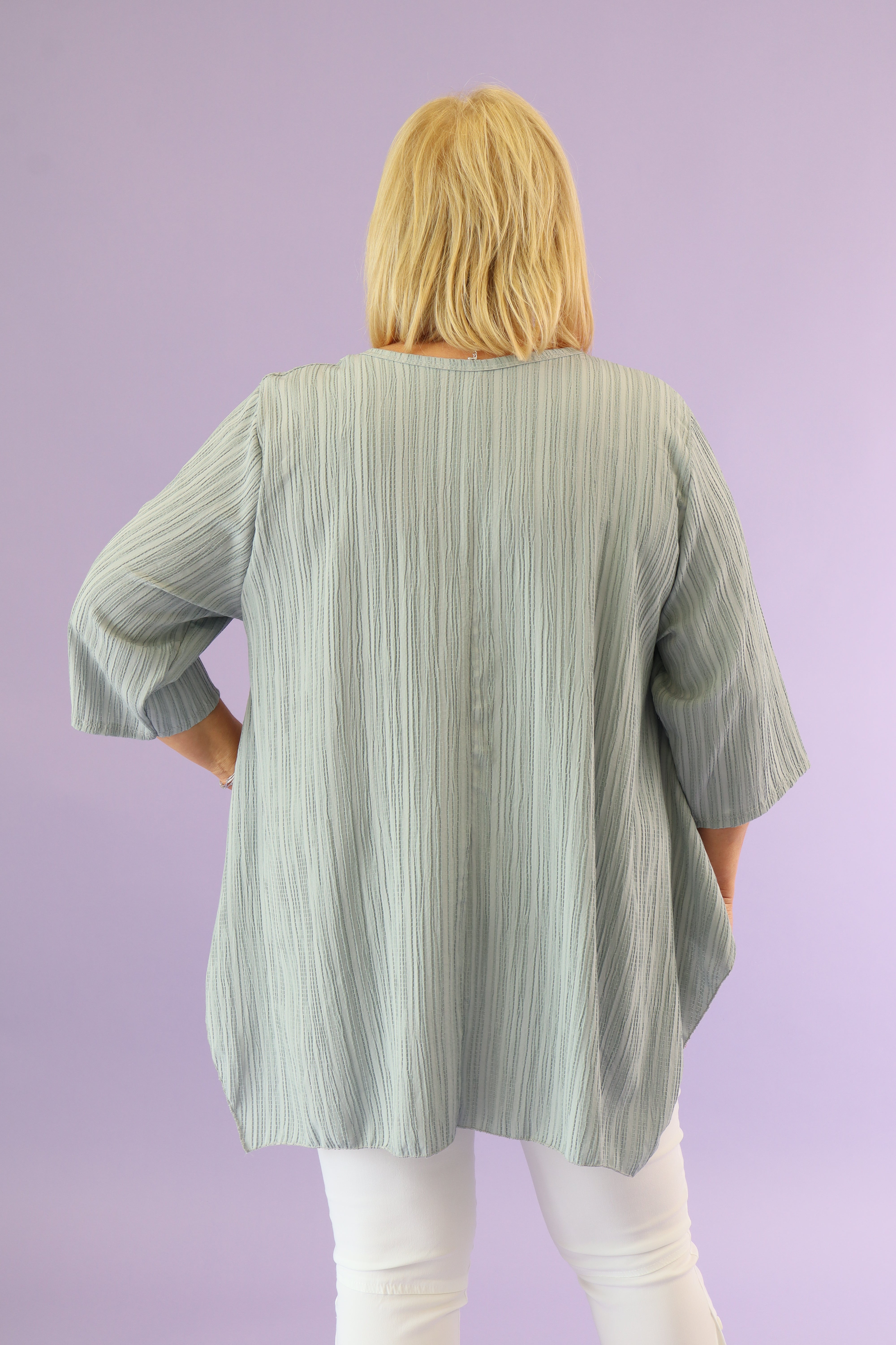 Penny Crinkled Top in Grey