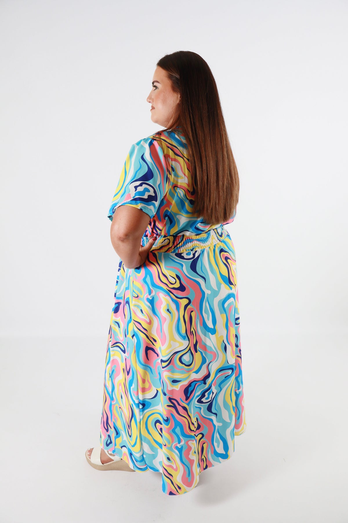 Isla Dress in Blue Swirl