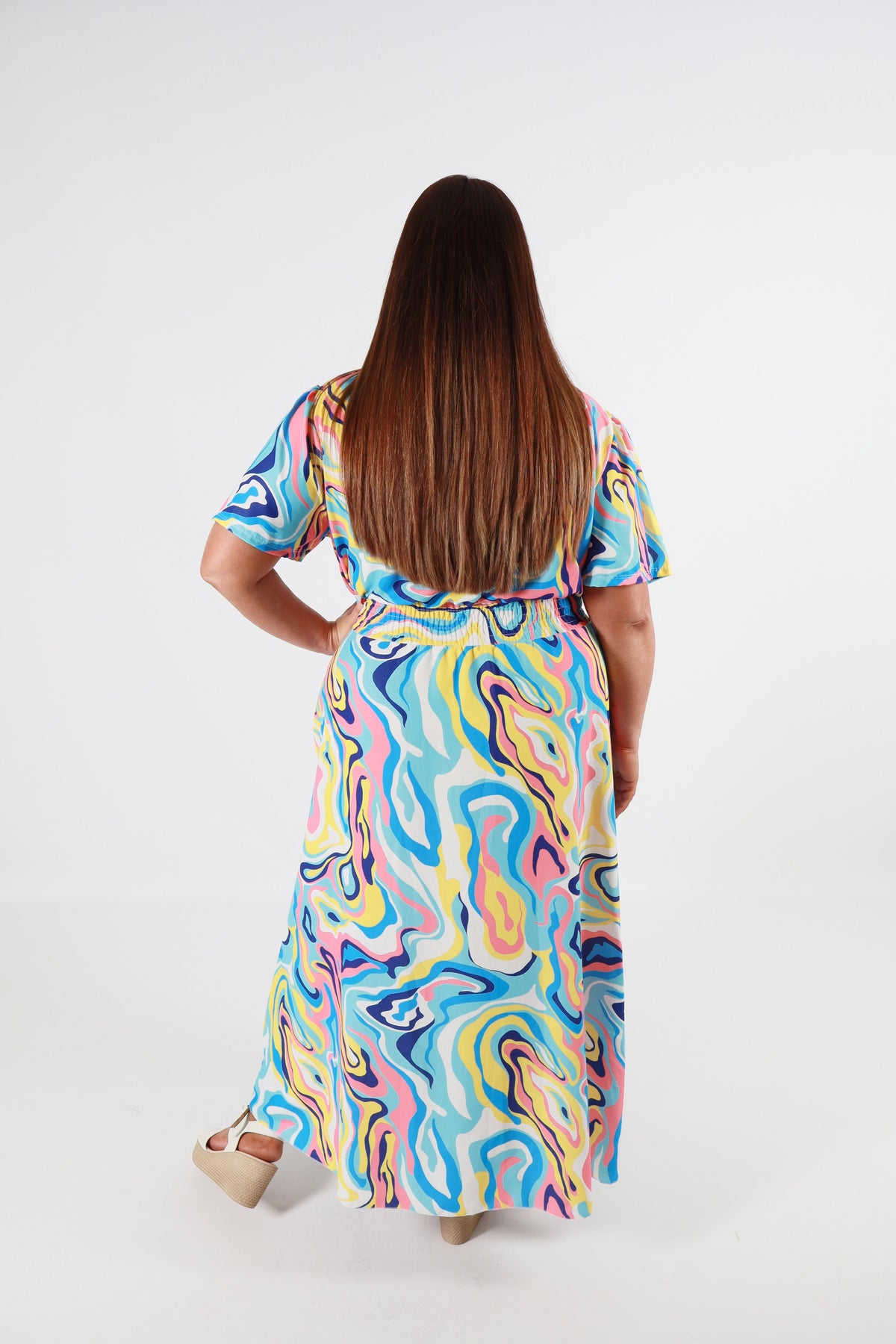 Isla Dress in Blue Swirl
