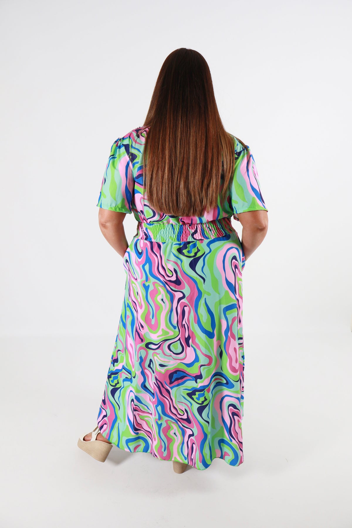 Isla Dress in Turquoise Swirl