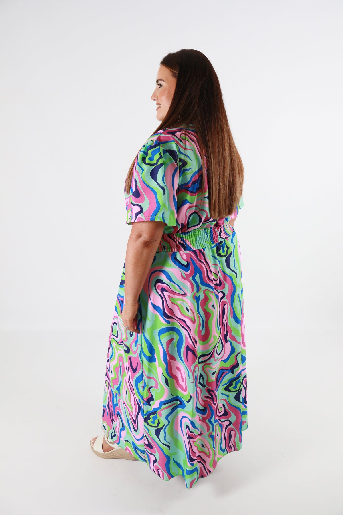 Isla Dress in Turquoise Swirl