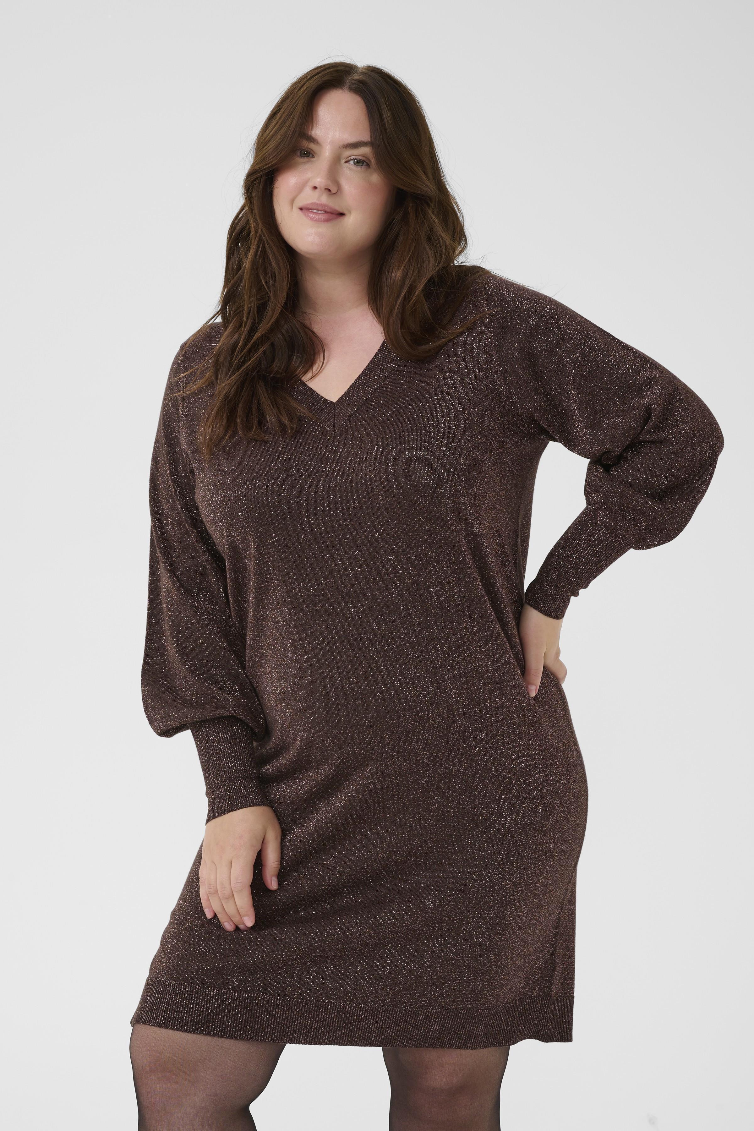 Kaffe Curve Regitta Dress in Chocolate