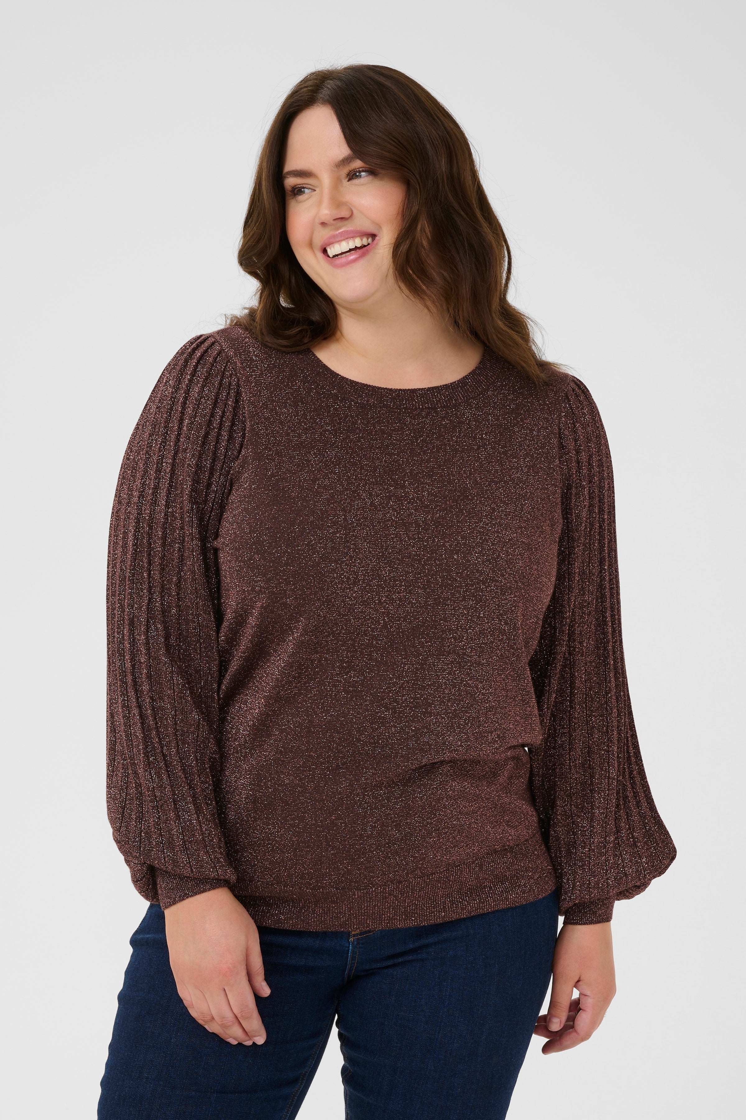 Kaffe Curve Regitta Jumper in Chocolate