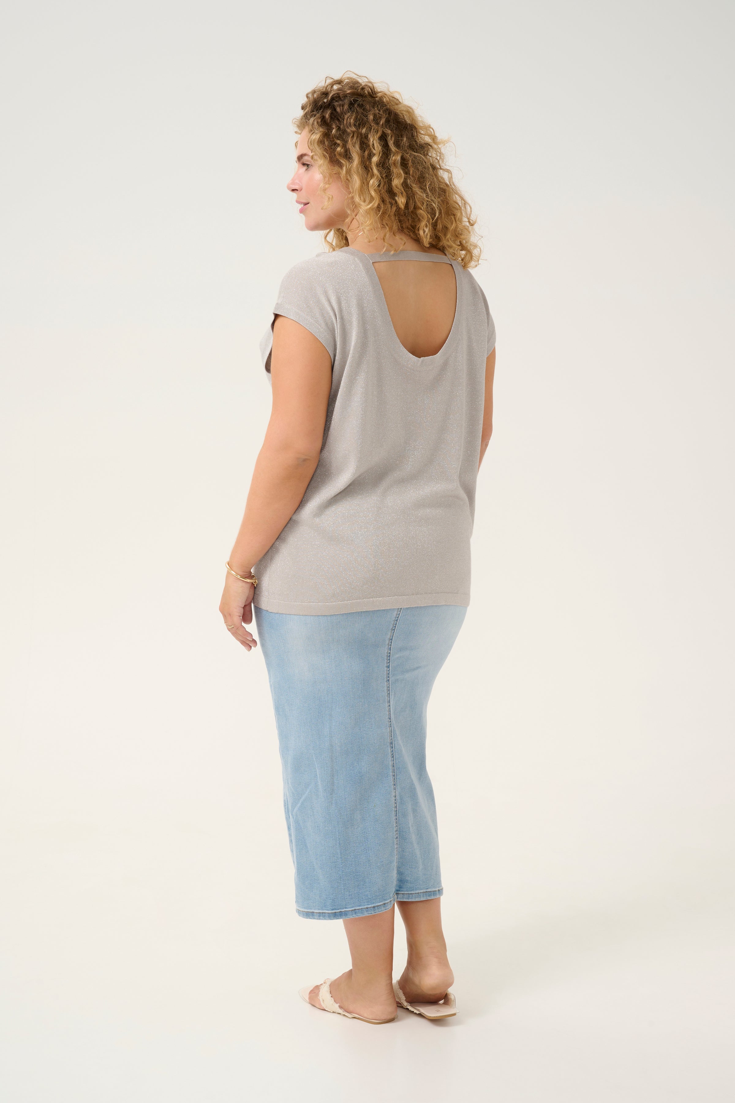 Kaffe Curve Regitta Top Silver
