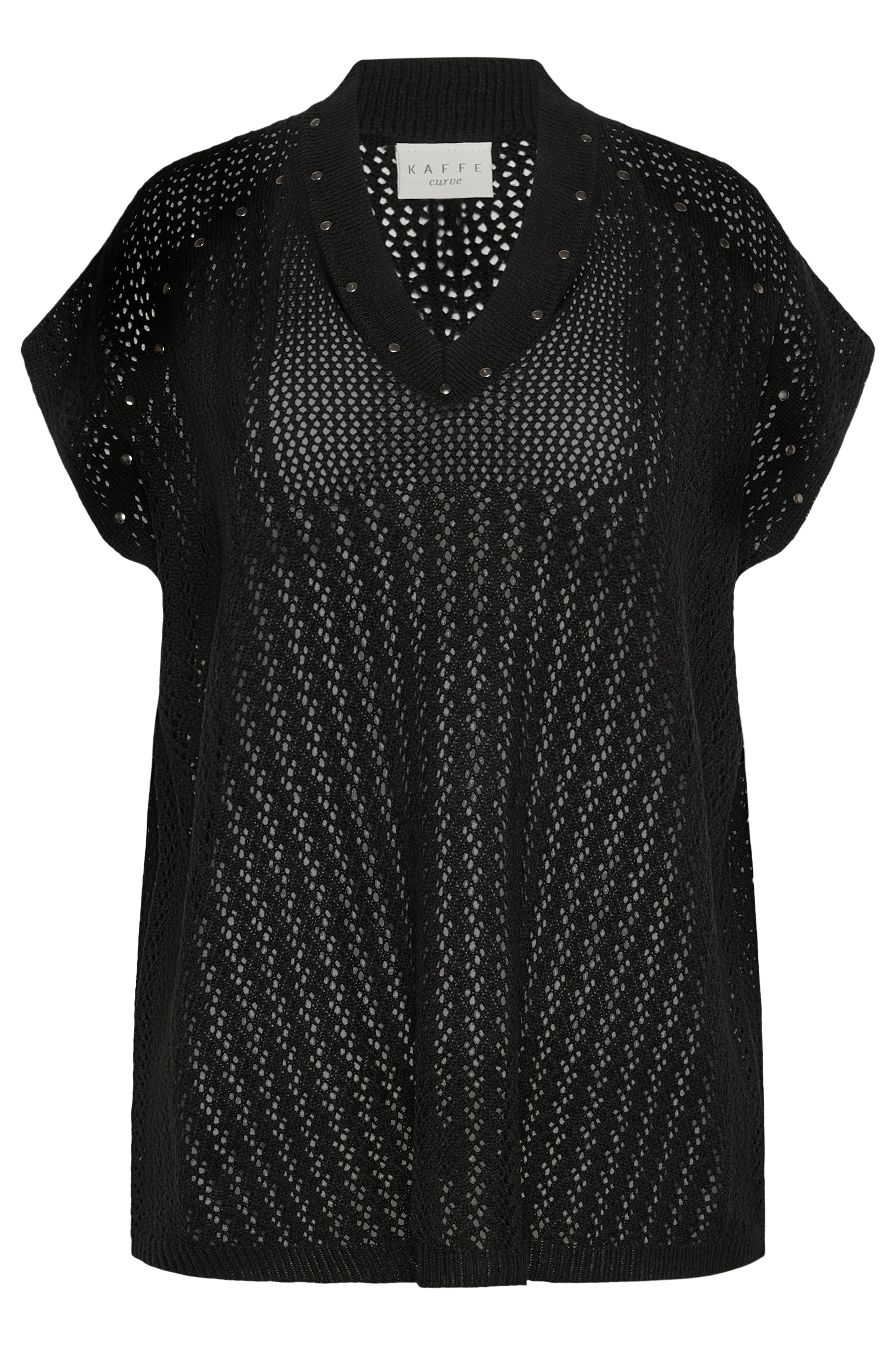 Kaffe Curve Rosa Poncho in Black
